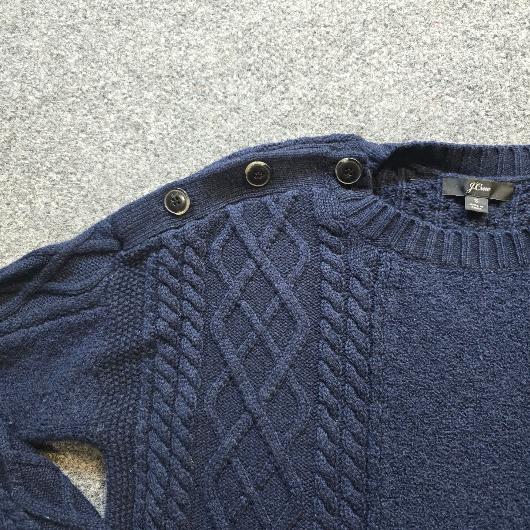 J.Crew J.CREW Sweater Womens Small Blue Alpaca Wool Fishermans Cable Knit Casual Preppy Pullover Size S / US 4 / IT 40 - 4 Thumbnail