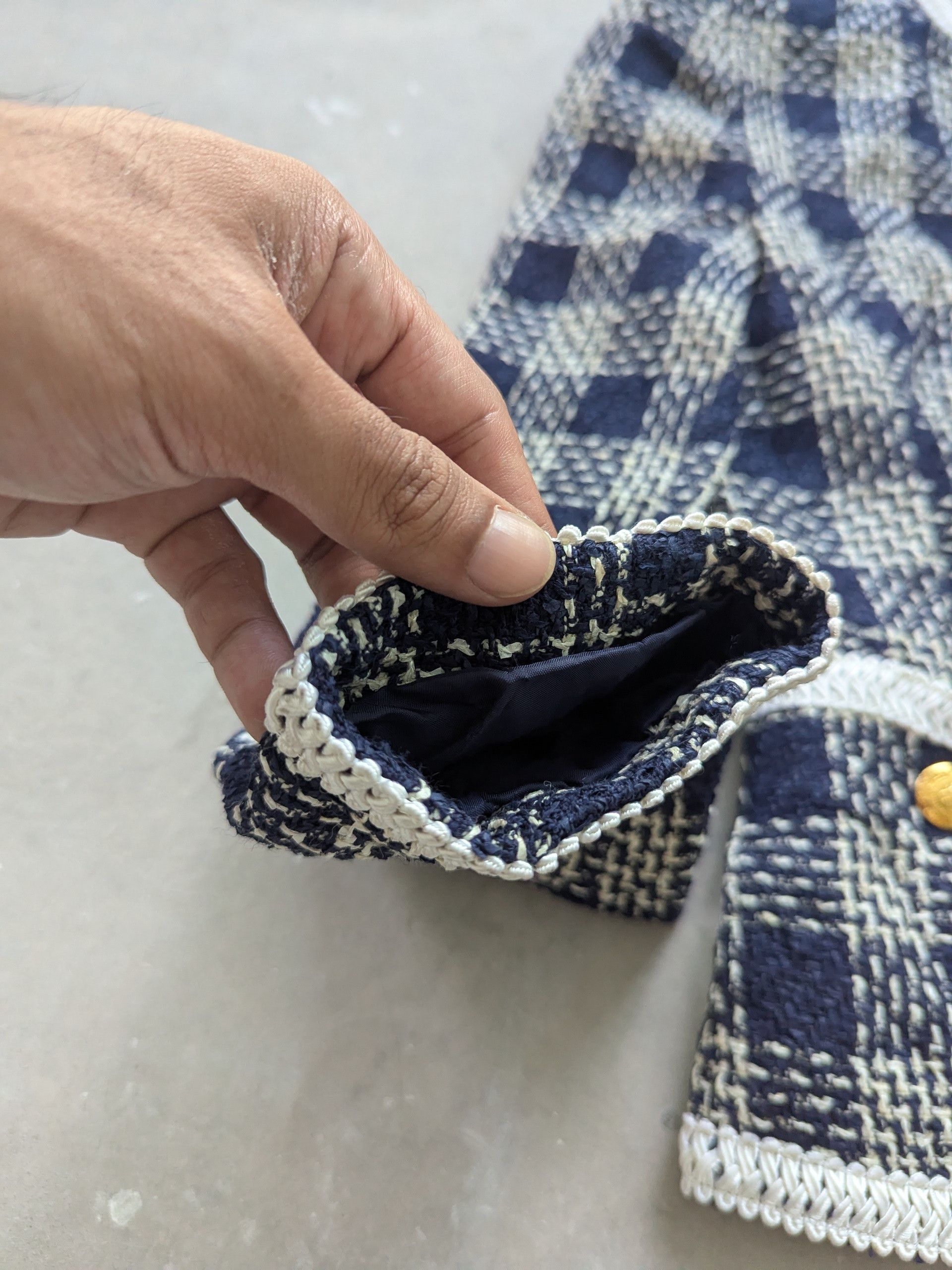 Japanese Brand × Vintage Vintage Wool Tweed Jacket Alpha Cubic Inspired Chanel Size S / US 4 / IT 40 - 5 Thumbnail
