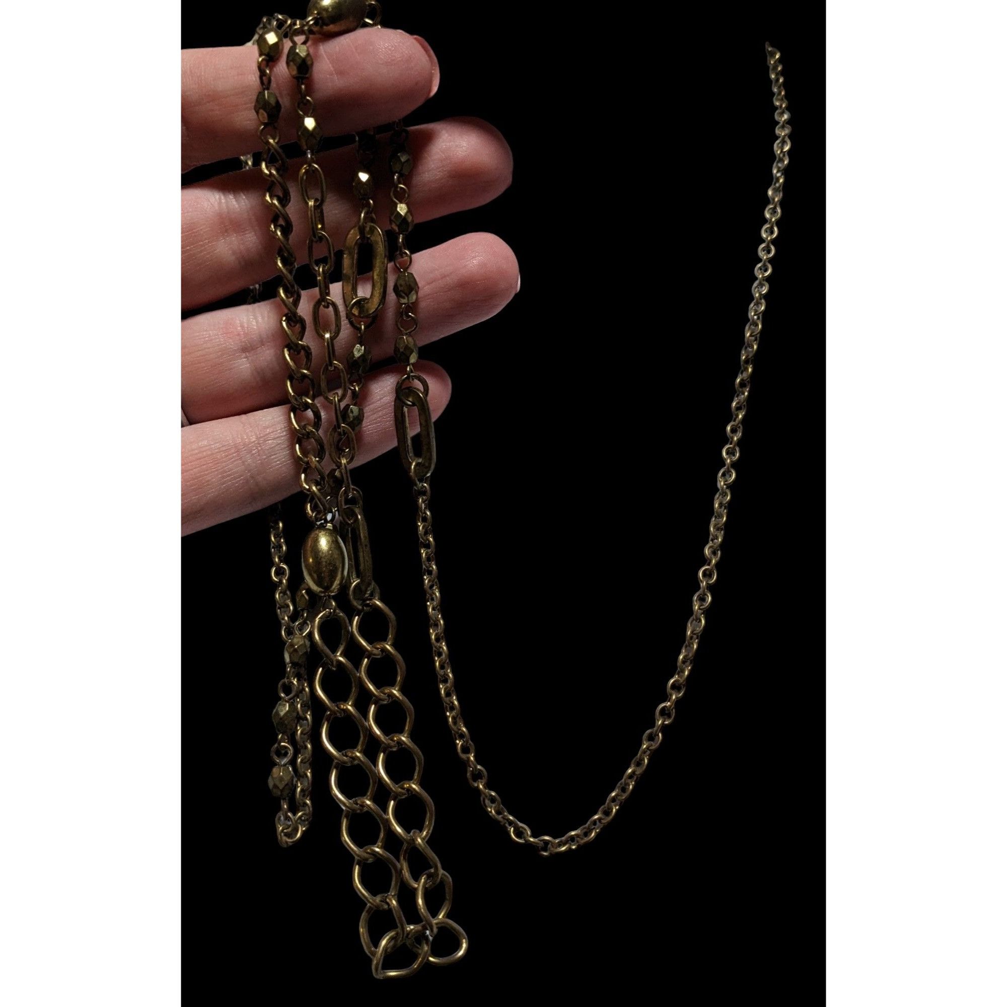 Other Retro Gold Abstract Beaded Link Necklace Size ONE SIZE - 2 Thumbnail