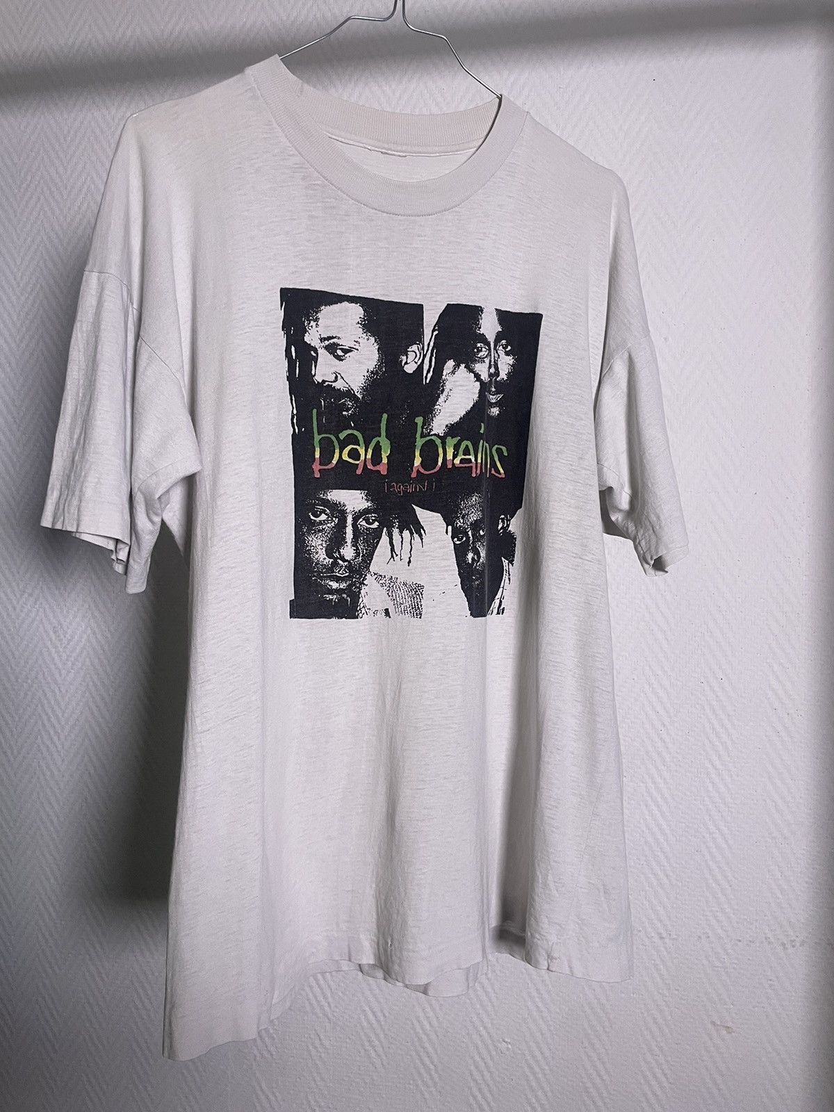 image of Band Tees x Vintage 1986 Bad Brains I Against I Punk Tee Size XL in White, Men's