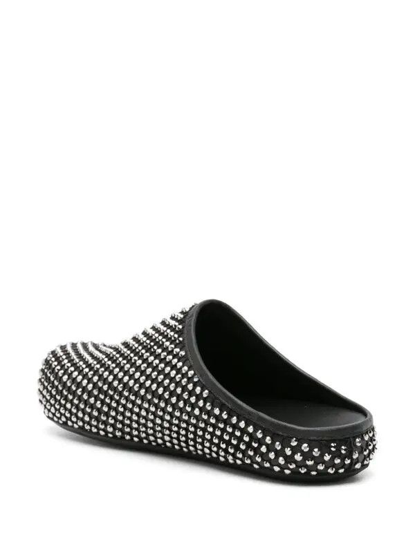 Marni o1w1db11225 Rhinestone-Embellished Leather Slippers in Black Size US 11 / EU 44 - 3 Thumbnail