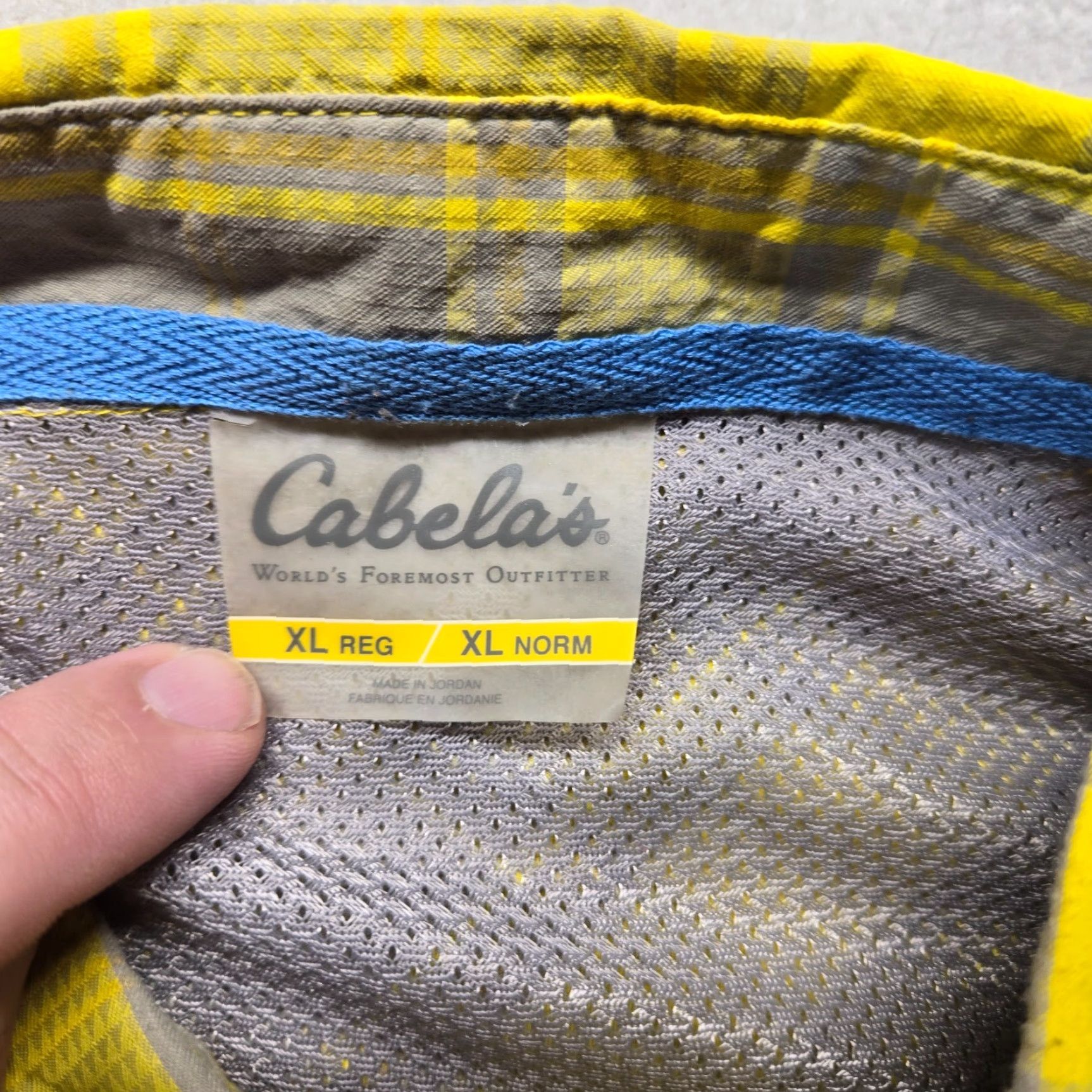 Vintage Cabela's Shirt Button-Up Plaid Yellow Nylon Breathable Pocket Vented Short Sleeve Adult Mens XL Size US XL / EU 56 / 4 - 3 Thumbnail