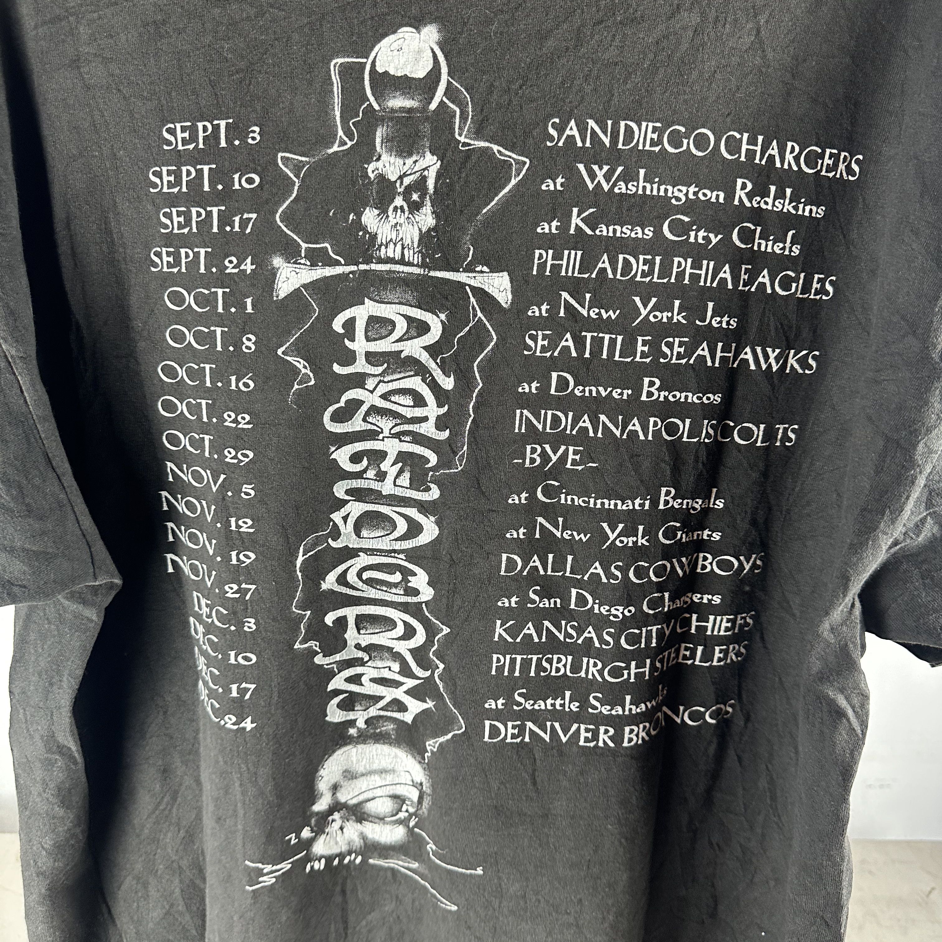 Vintage 90s Los Angeles Raiders NFL Tour Double Sided T-Shirt Size US XL / EU 56 / 4 - 4 Thumbnail
