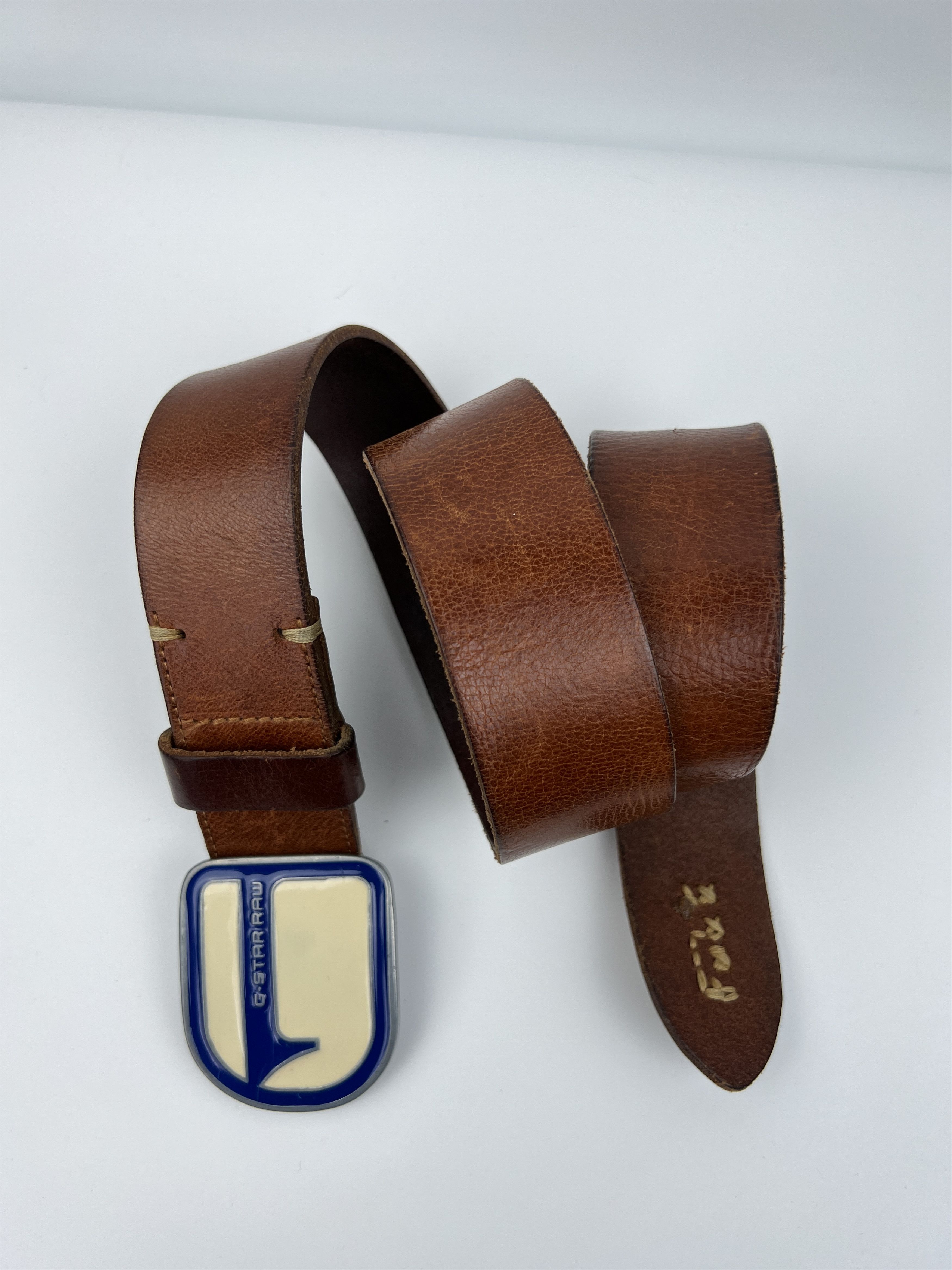 G-Star G-Star Big Buckle Logo Brown Leather Belt Size ONE SIZE - 4 Thumbnail