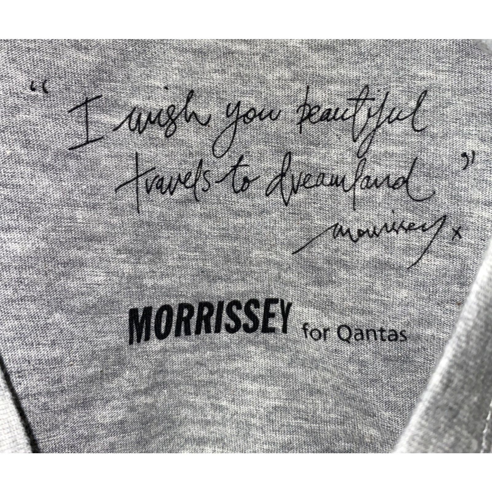 Morrissey Morrissey For Qantas Mens Gray Long Sleeve Graphic T-Shirt L/XL Size Regular Cotton Shirt Mens Size US L / EU 52-54 / 3 - 7 Thumbnail