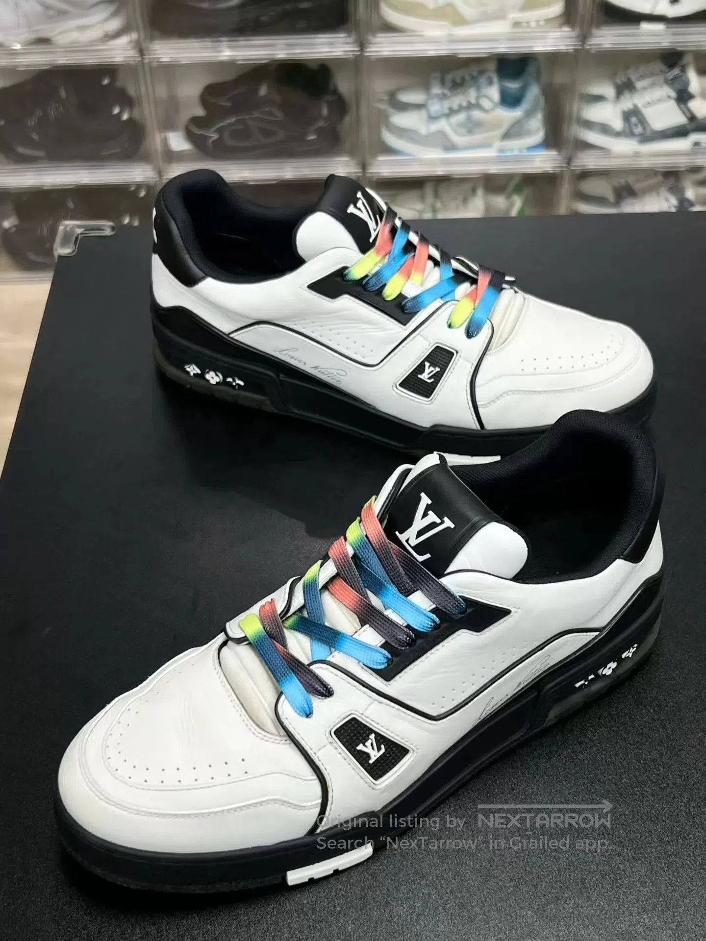 Louis Vuitton White Low-Top Sneakers with Colorful Laces Size 10. Size US 9 / EU 42 - 1 Thumbnail