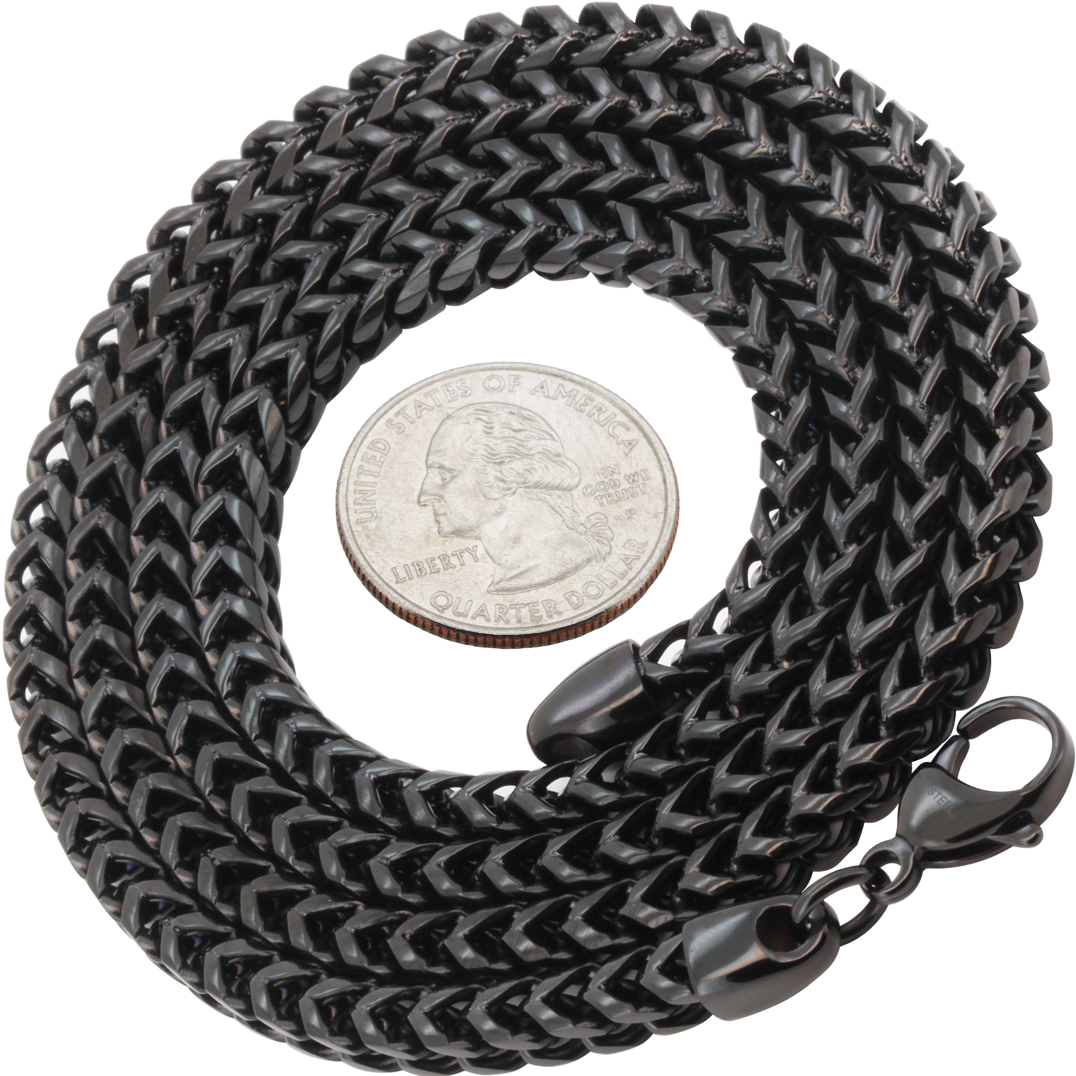 Other 316L Stainless Steel Black 5mm Franco Chain Necklace 24” Size ONE SIZE - 2 Thumbnail