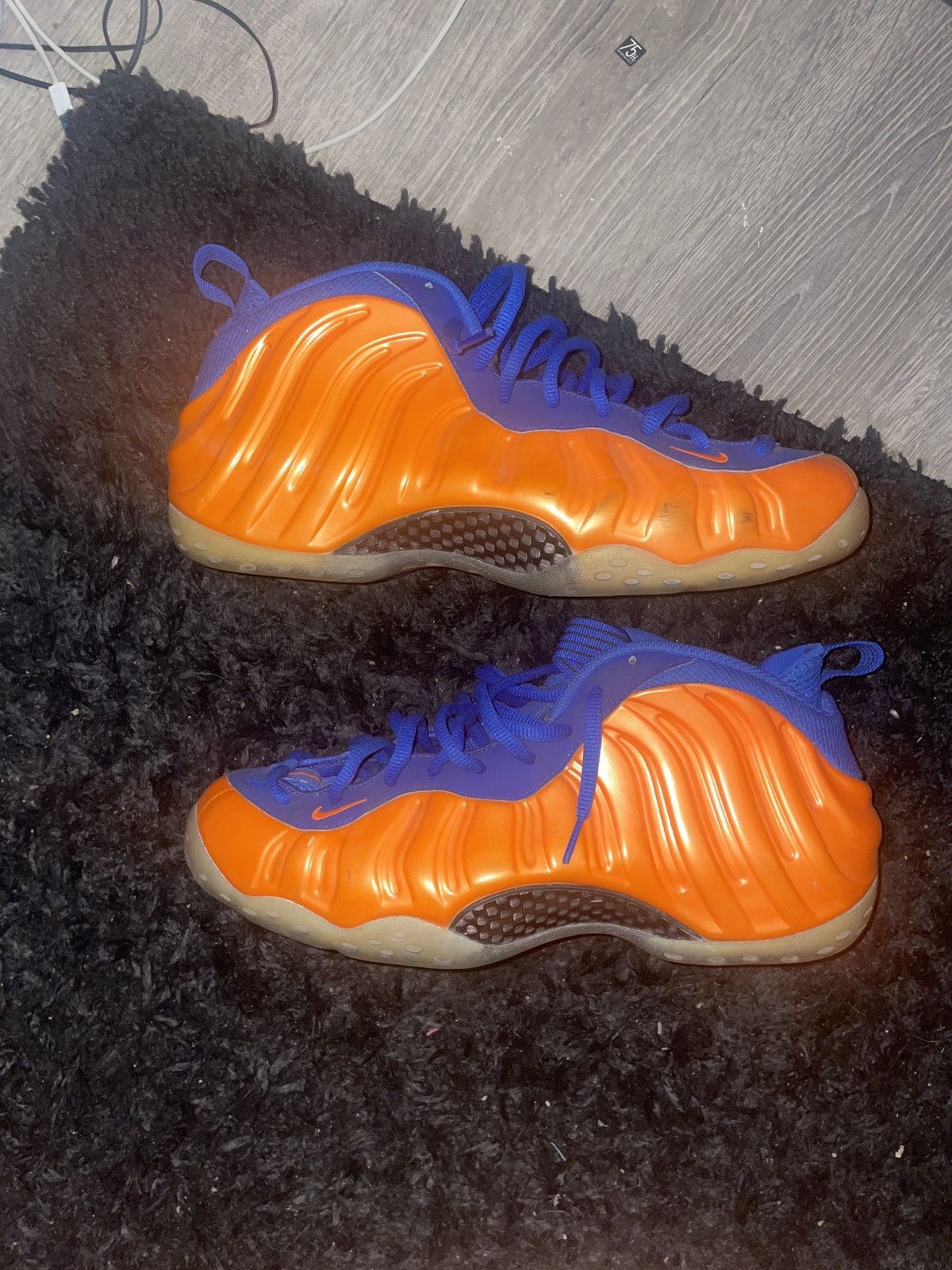 image of Nike Foamposite “Knicks” Shoes in Orange, Men's (Size 12)