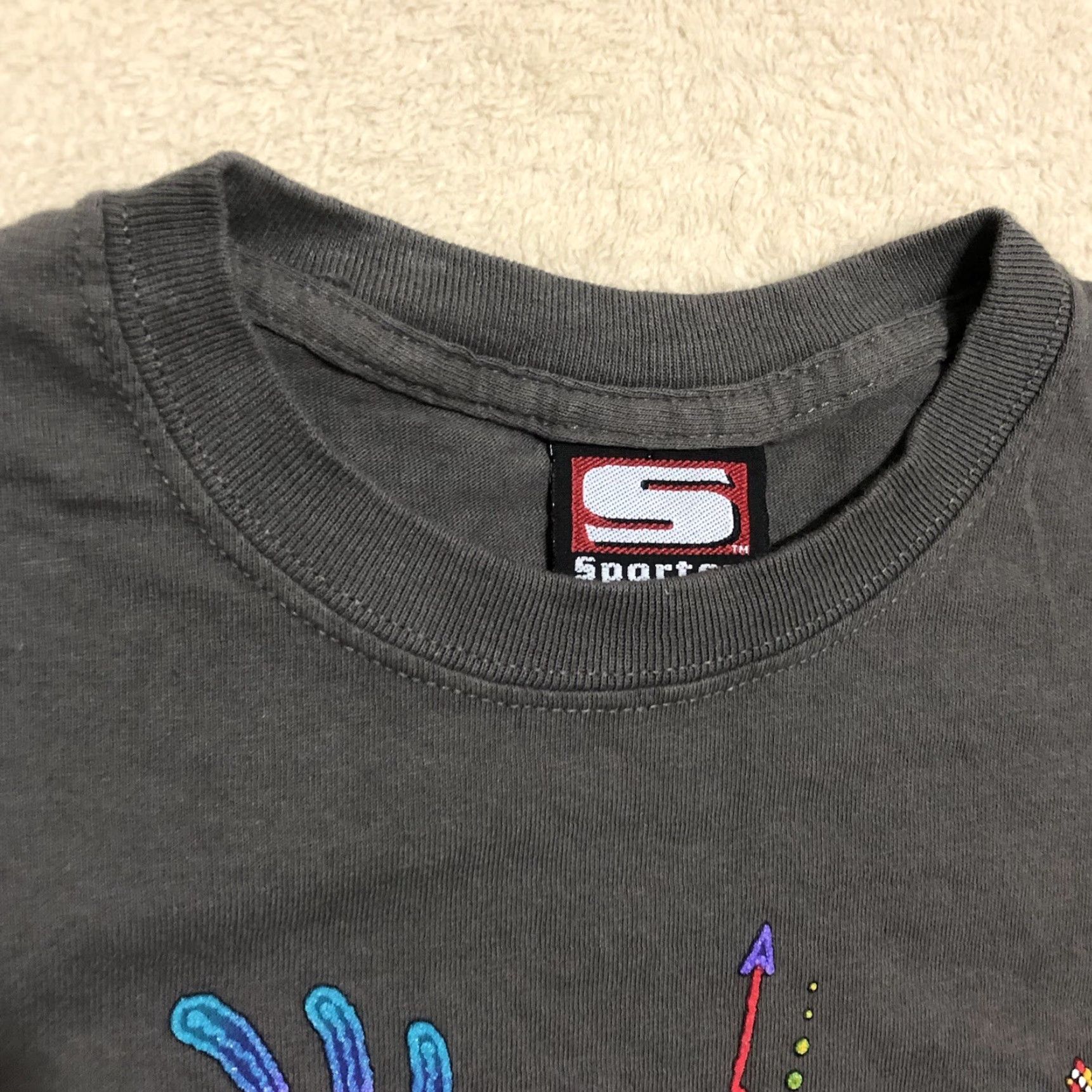 Vintage VINTAGE Kokopelli Sportex T-Shirt Small Dark Gray Charcoal Puff Print New Mexico Mens Size US S / EU 44-46 / 1 - 4 Thumbnail