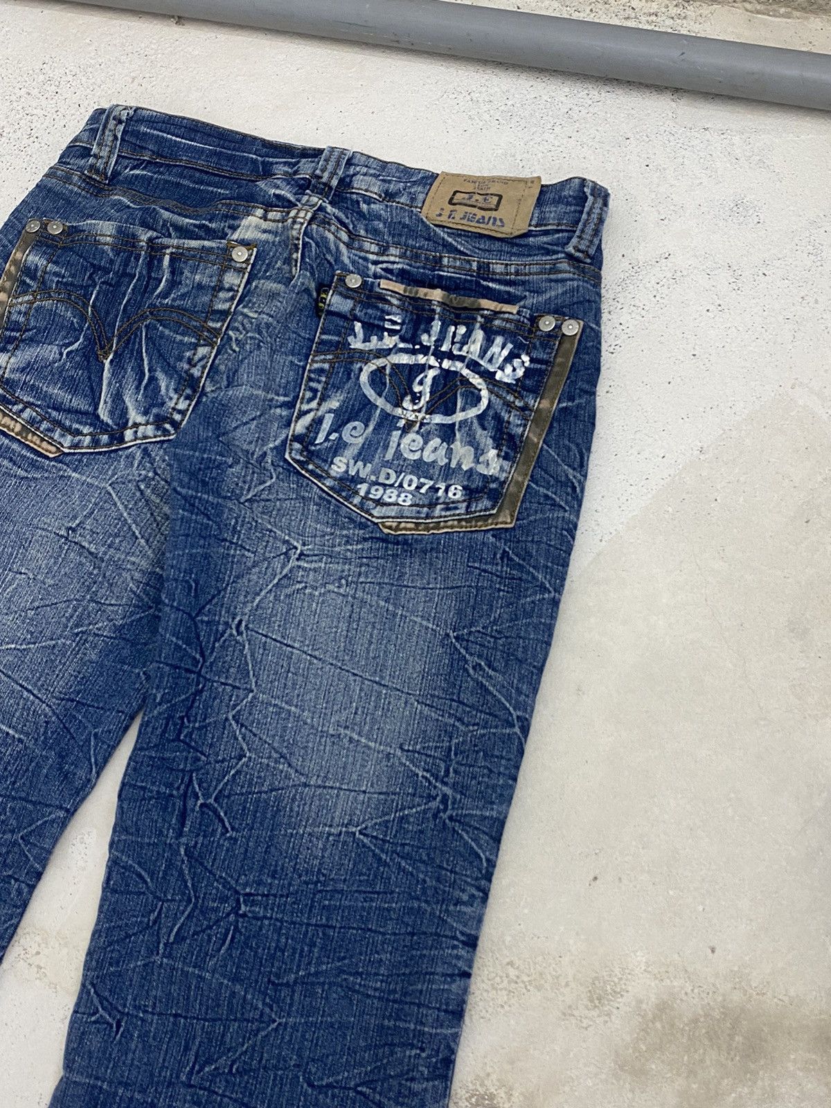 If Six Was Nine × Japanese Brand Flare Je Classic Jean Sw.d 07 Blue Way Whisker Honeycomb Sty Size US 29 - 12 Thumbnail