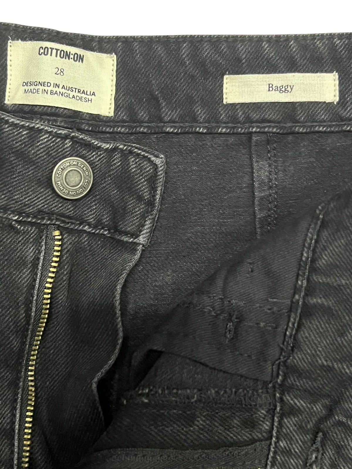 Asos Cotton On Baggy Fit Jeans Faded Black Denim Contra Stich Size US 30 / EU 46 - 13 Thumbnail