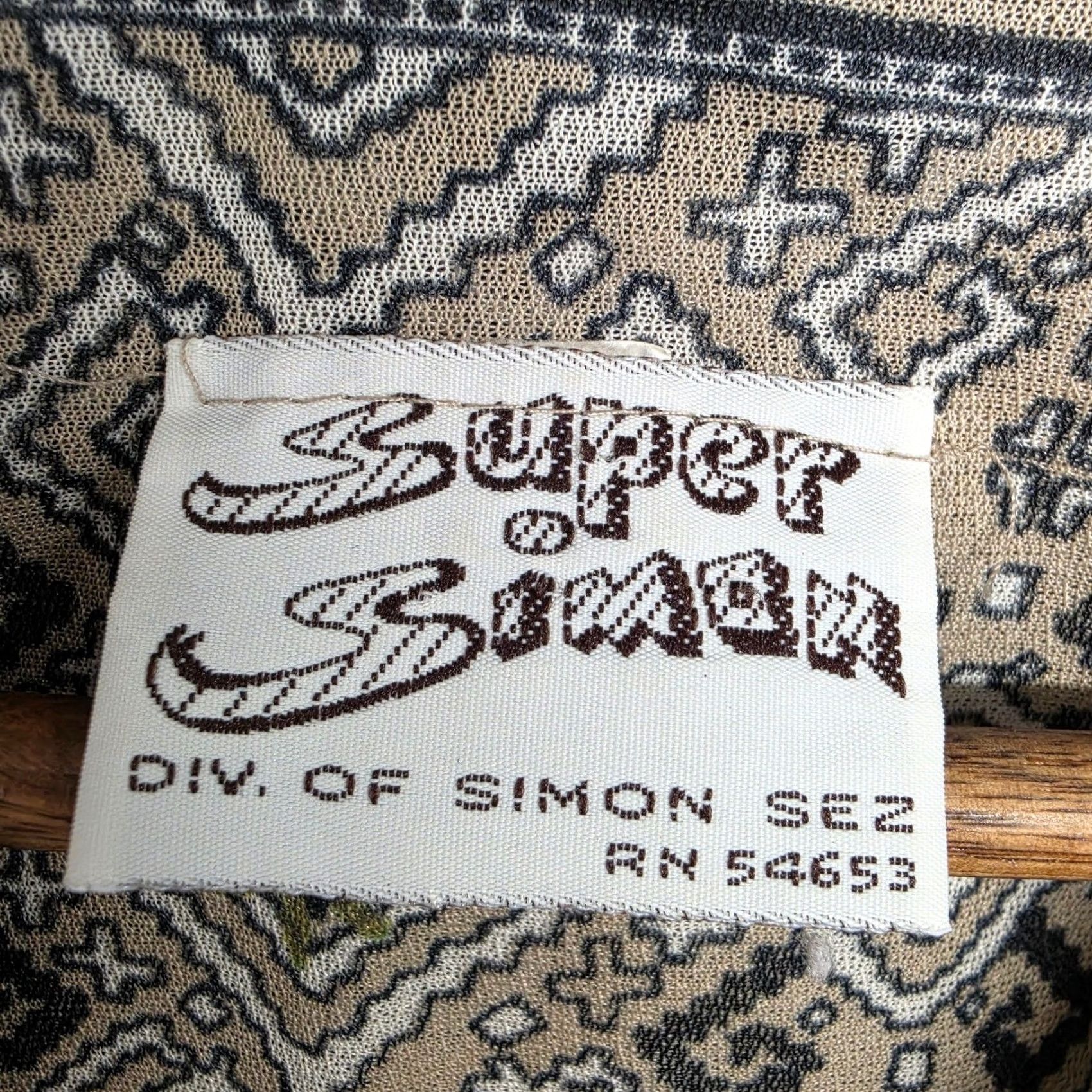 Simons VINTAGE Super Simon Boho Floral Crop Top Womens Medium Blouse Shirt Beige 90s Womens Size M / US 6-8 / IT 42-44 - 3 Thumbnail