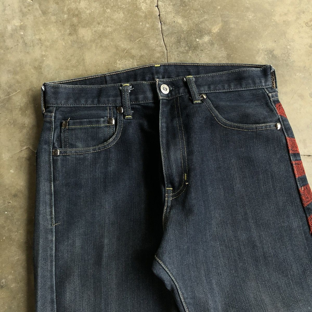 Karakuri Tamashii 2000s Sugoi Tatto Embroidery Dragon Tiger Denim Jeans Size US 29 - 12 Thumbnail