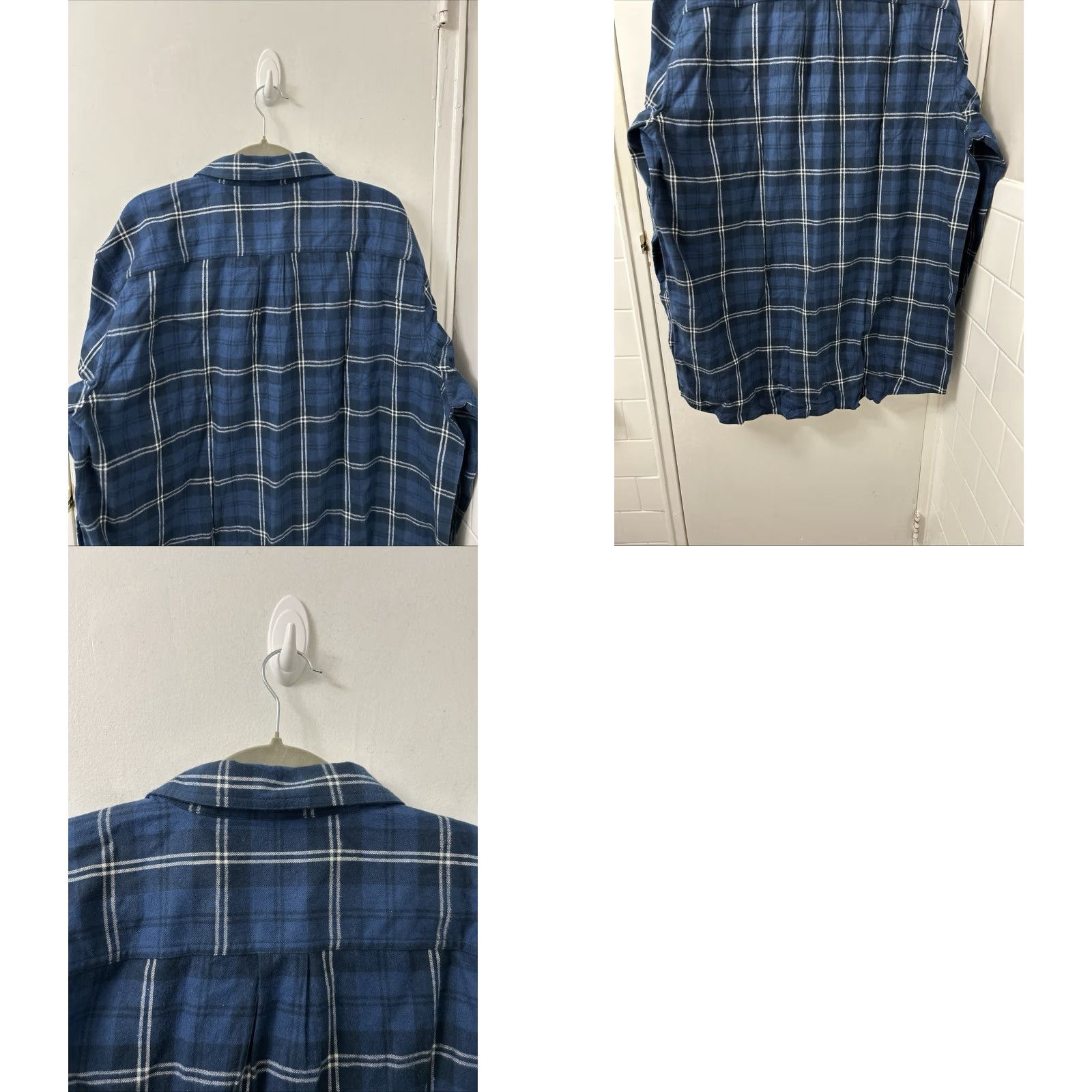 Vintage LL Bean Scotch Plaid Flannel Shirt Mens XL Tall Blue Traditional Fit L/S Button-Up Pockets Cotton 100% Classic Outdoor Casual Men Size US XL / EU 56 / 4 - 8 Thumbnail