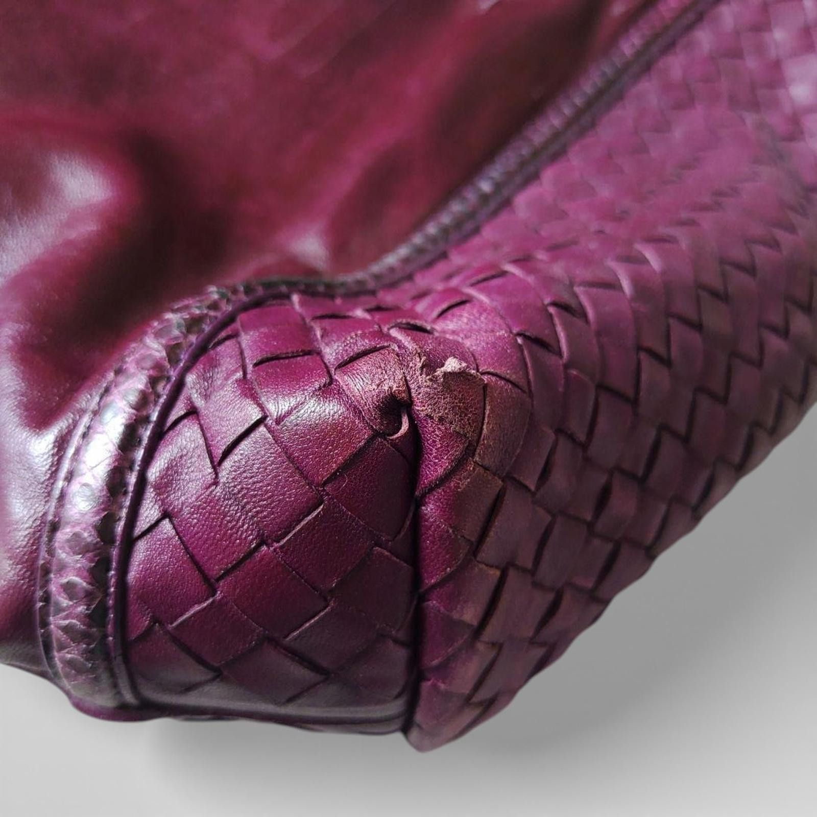 Bottega Veneta Bottega Veneta - Large Burgundy Leather Woven Tote Bag Size ONE SIZE - 7 Thumbnail