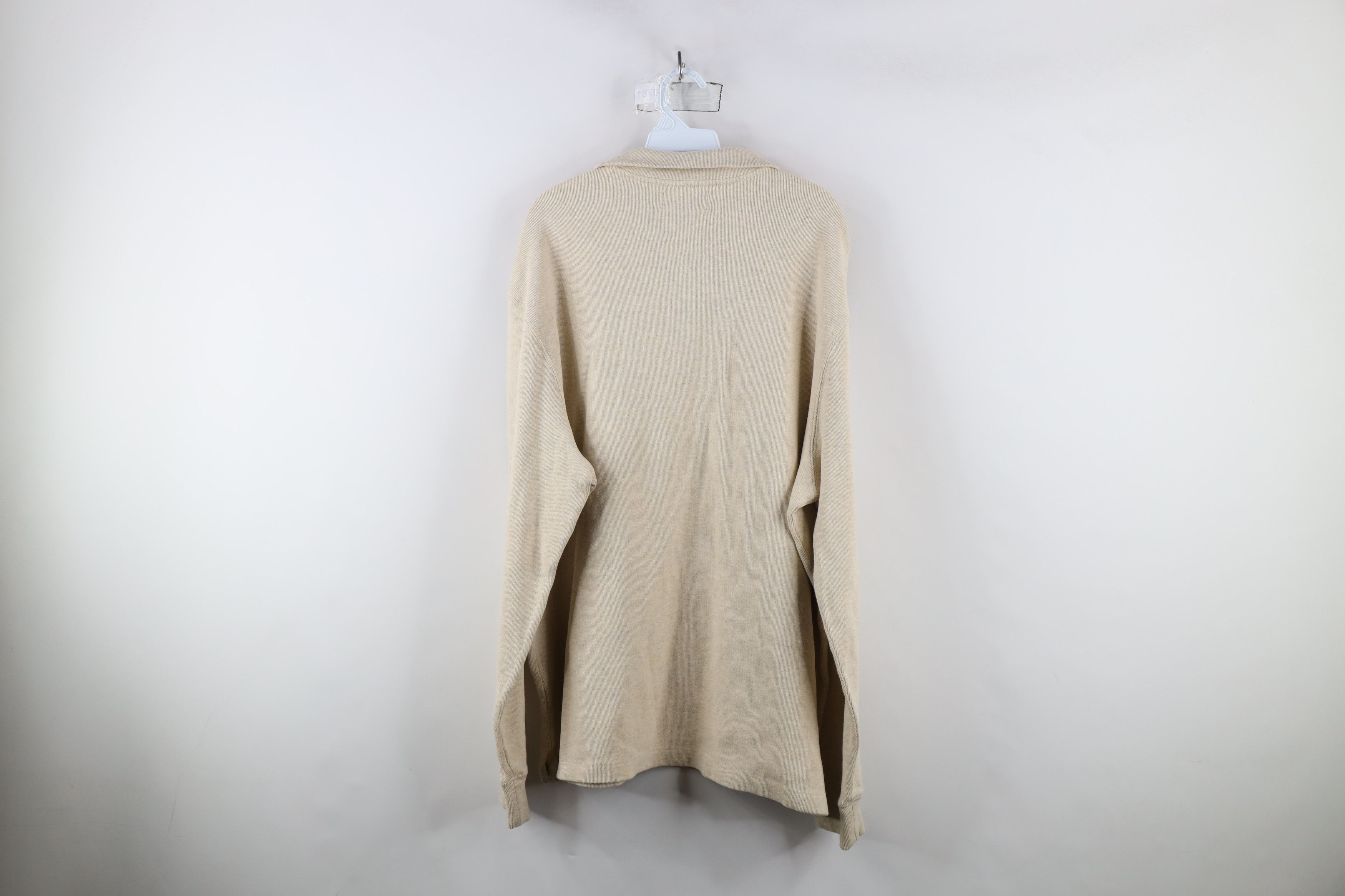Ralph Lauren Vintage 90s Ralph Lauren Ribbed Knit Half Zip Sweater Beige Size US XXL / EU 58 / 5 - 10 Thumbnail