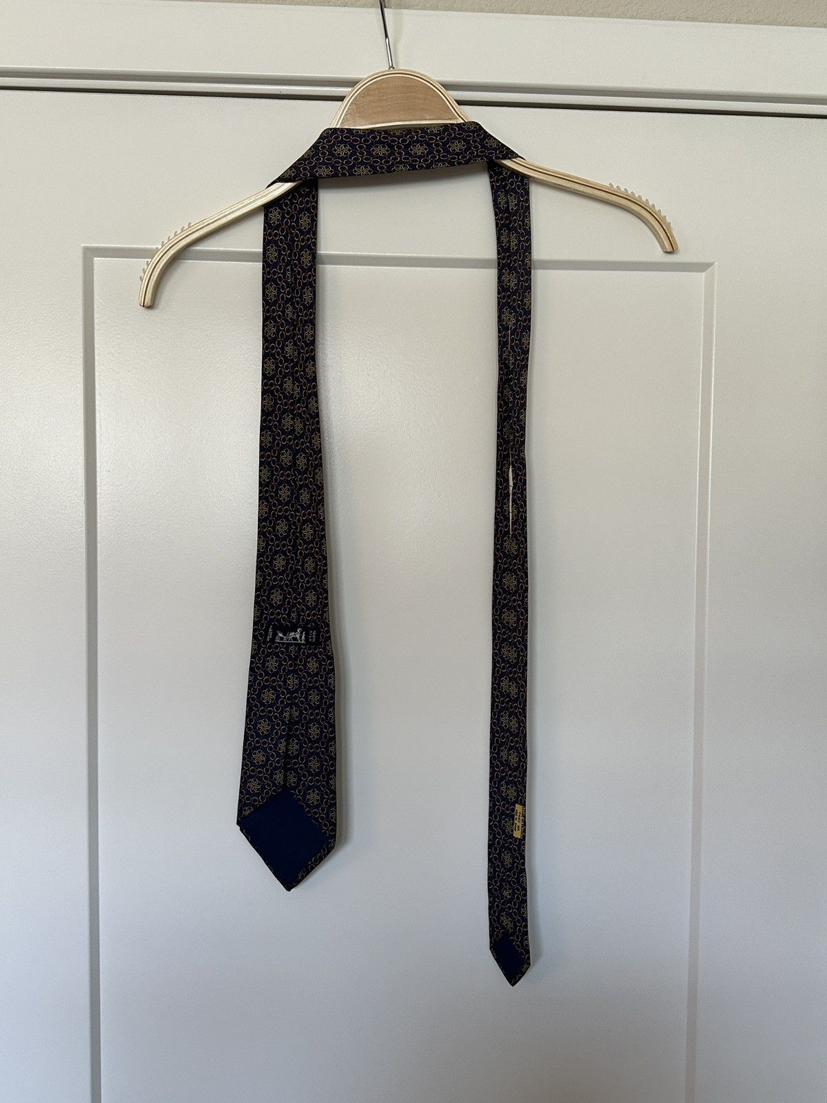 Hermes Hermes navy blue silk tie vintage Size ONE SIZE - 4 Thumbnail