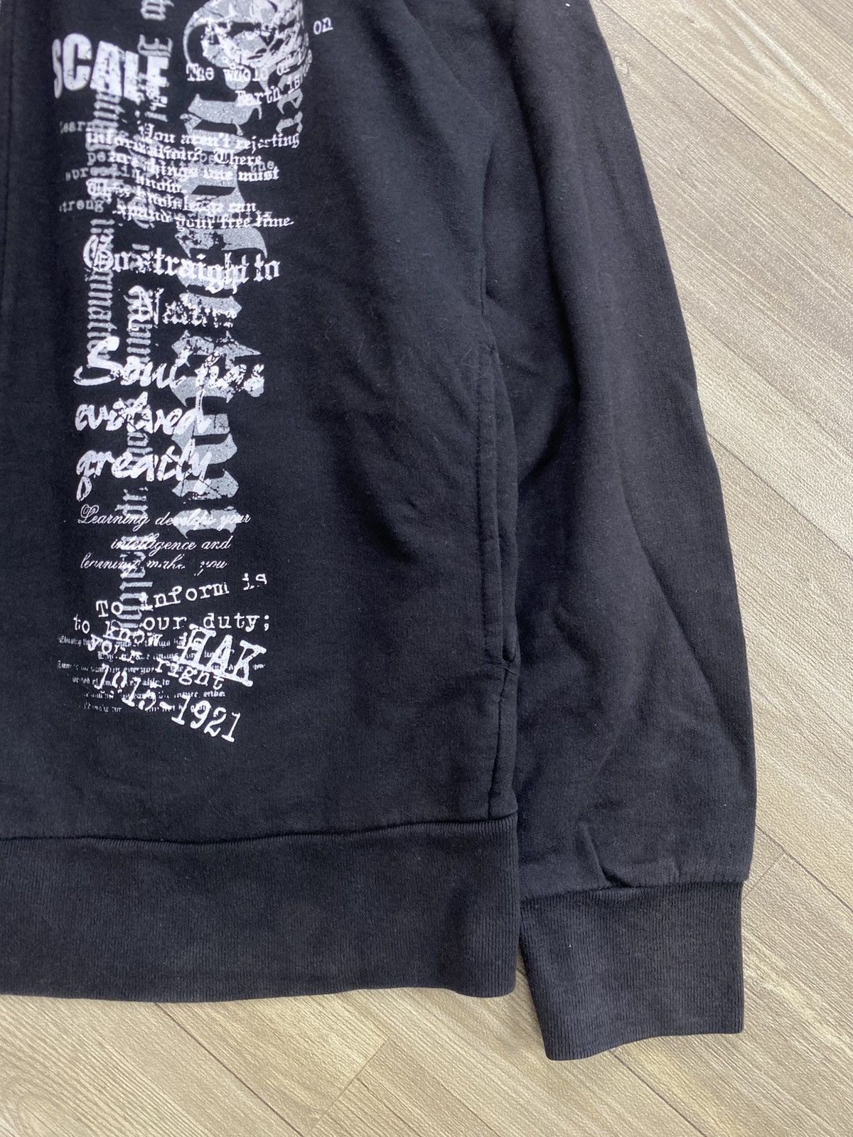 Japanese Brand 2000s Collins Skulls Poem Cross Grunge Punk Fur Zip Hoodie Size US M / EU 48-50 / 2 - 8 Thumbnail