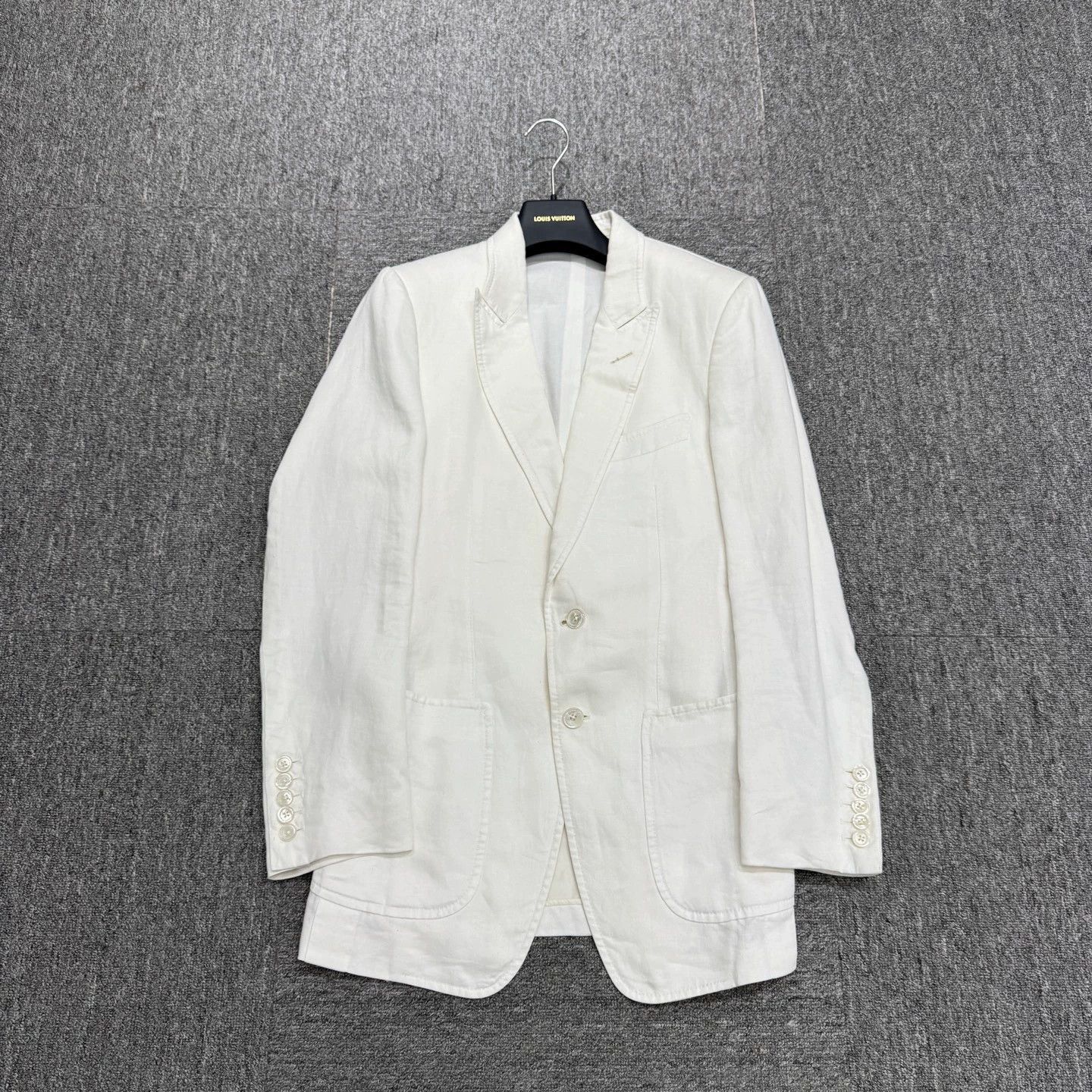 Tom Ford White Linen Button-Front Light Jacket Size US M / EU 48-50 / 2 - 1 Thumbnail