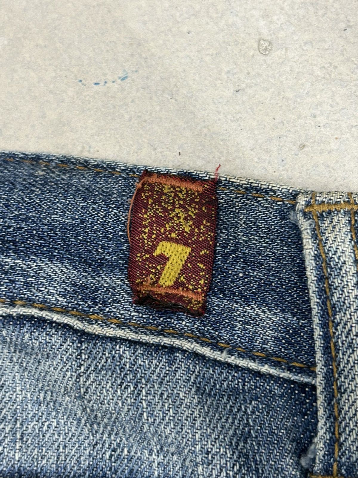 Japanese Brand × Le Grande Bleu (L.G.B.) Man Seven of Kind USA Made Washed Blue Embellishment Pocket Size US 29 - 14 Thumbnail