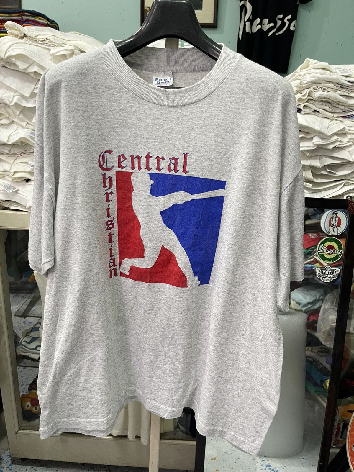 MLB Rare 90s Central Christian Parody Baseball MLB T-Shirt Size US XL / EU 56 / 4 - 4 Thumbnail
