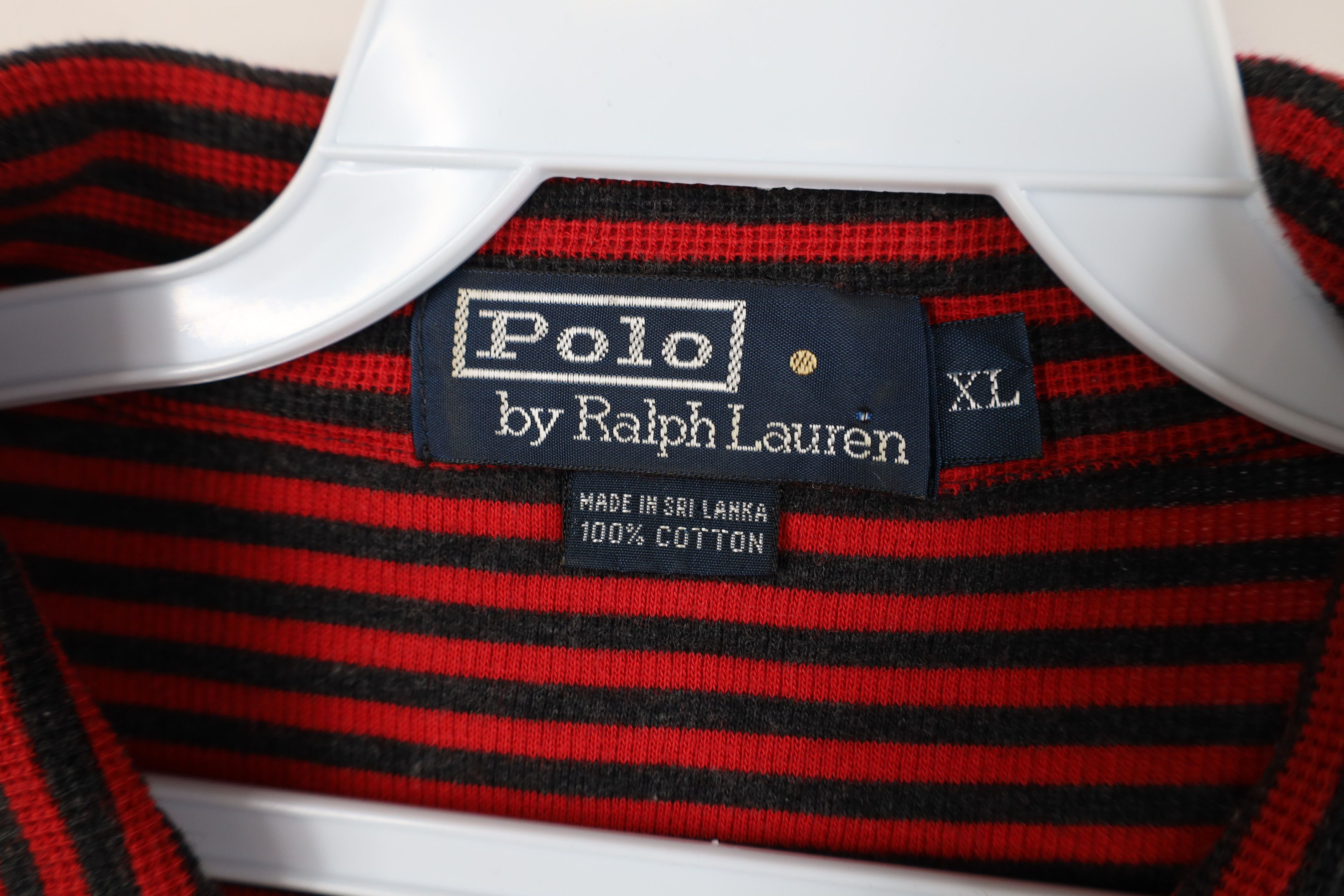 Ralph Lauren Vintage 90s Ralph Lauren Waffle Knit Golf Polo Shirt Red Size US XL / EU 56 / 4 - 8 Thumbnail