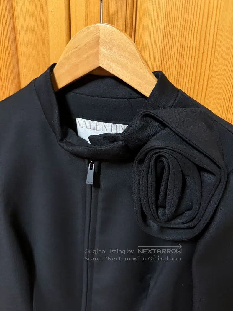 Valentino Valentino Wool coat jacket three-dimensional flower zipper Size S / US 4 / IT 40 - 5 Thumbnail