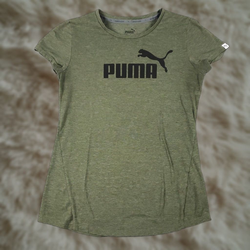 Puma VINTAGE Puma Womens T-Shirt Size XS Crew Neck Logo Casual Short Sleeve Green Size XS / US 0-2 / IT 36-38 - 1 Thumbnail