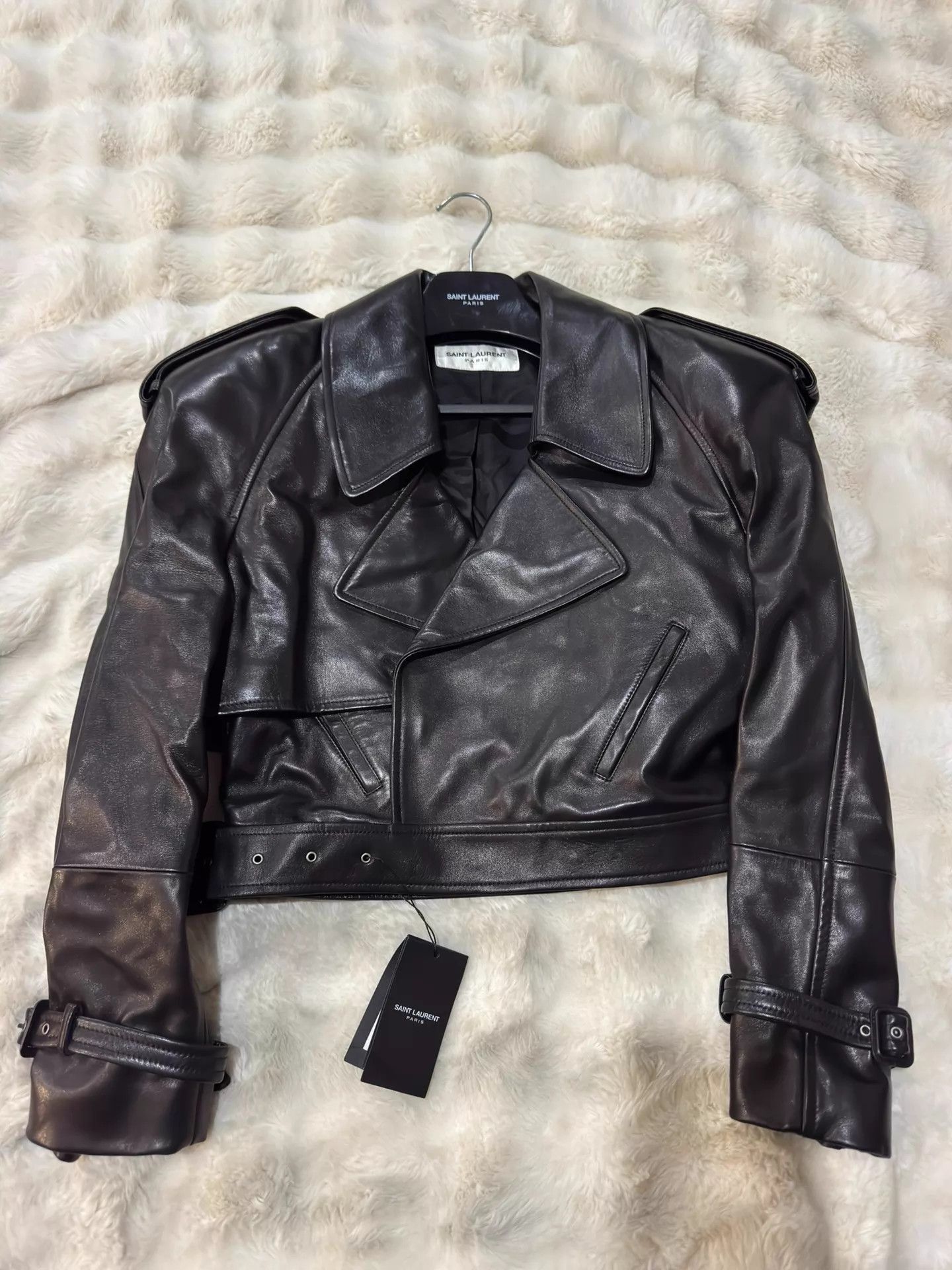 Saint Laurent Paris SAINT LAURENT 23 Runway short lamb jacket 36 black Size XS / US 0-2 / IT 36-38 - 1 Thumbnail