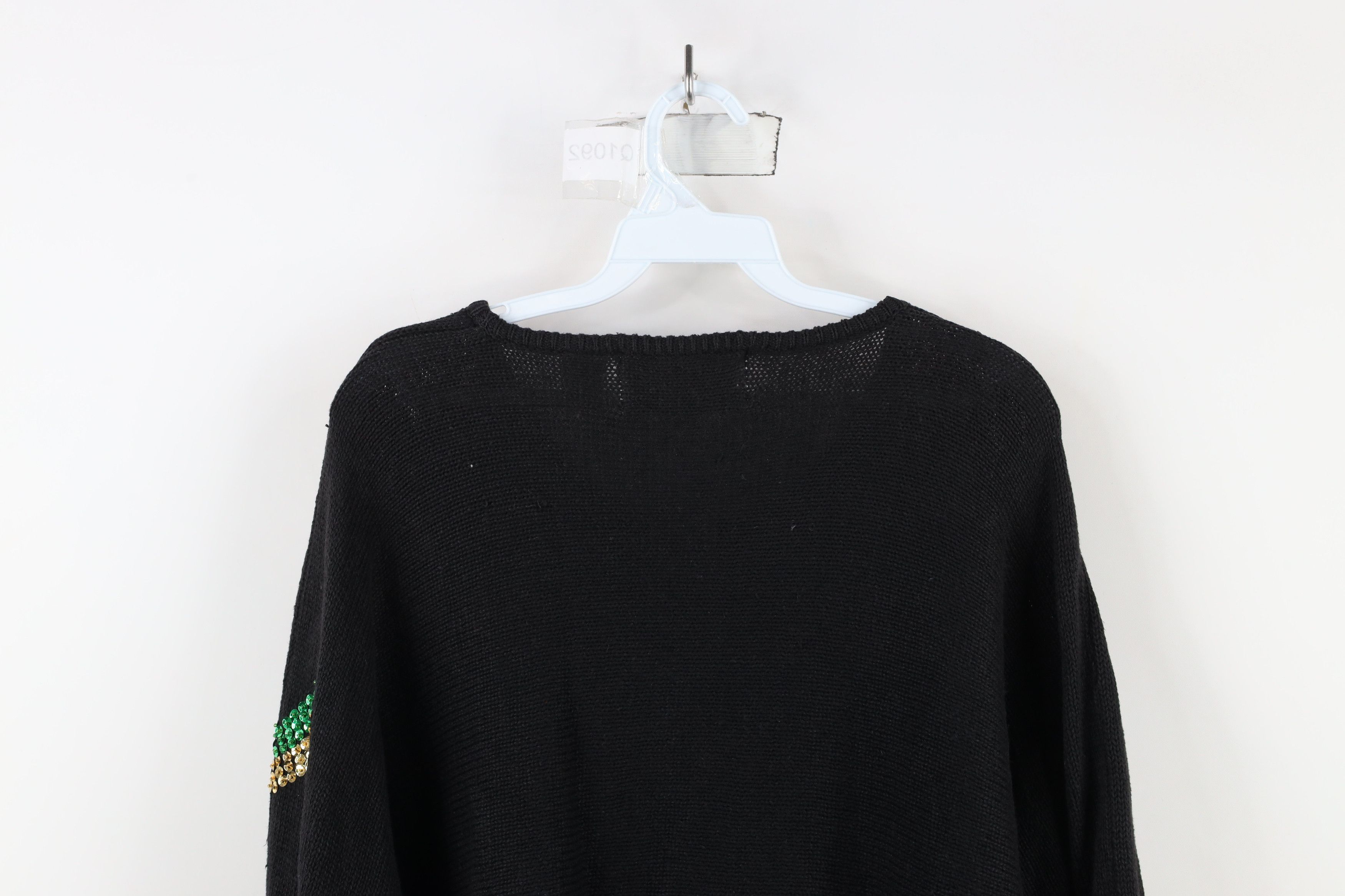 Vintage Deadstock Vintage 90s Streetwear Sequin Knit Sweater Black Size 3XL / US 20-22 - 13 Thumbnail