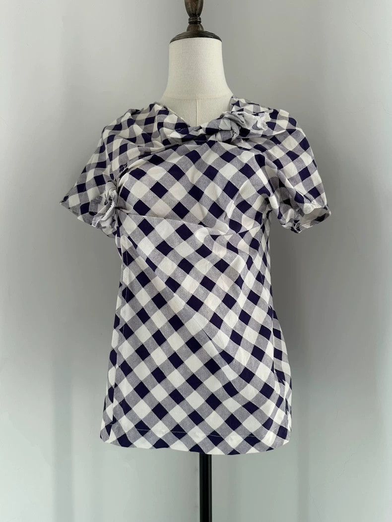 Comme des Garcons Comme Des Garcons Threaded little knot plaid top Size M / US 6-8 / IT 42-44 - 1 Thumbnail