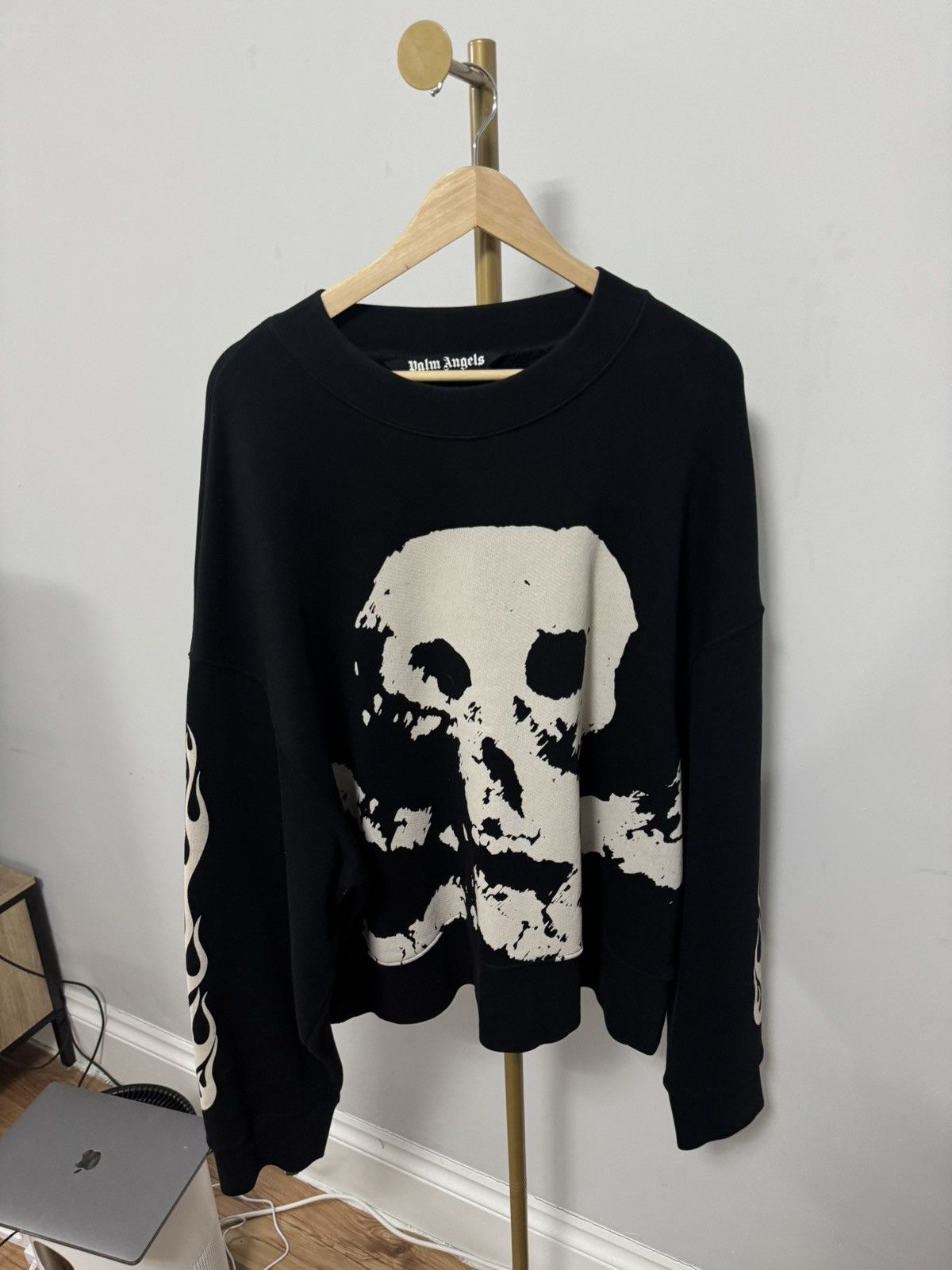Palm Angels Skull And Flames Sweatshirt Size US L / EU 52-54 / 3 - 1 Thumbnail