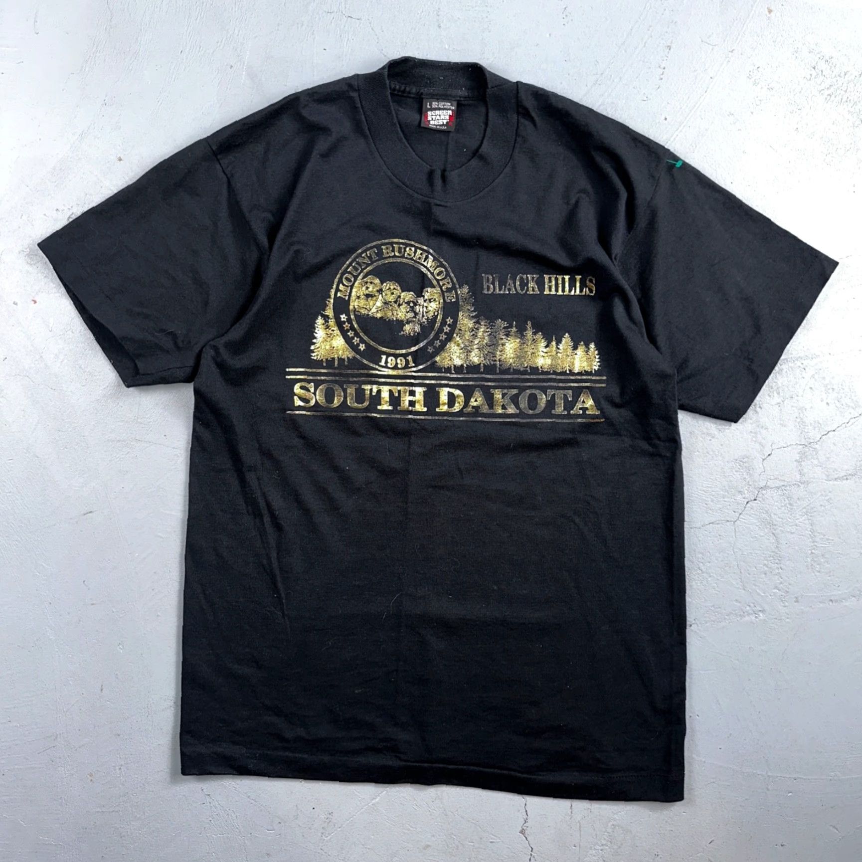 Vintage VINTAGE South Dakota Mount Rushmore Graphic 90s T Shirt Black Hills USA Screen Stars Adult L Mens Size US L / EU 52-54 / 3 - 2 Thumbnail