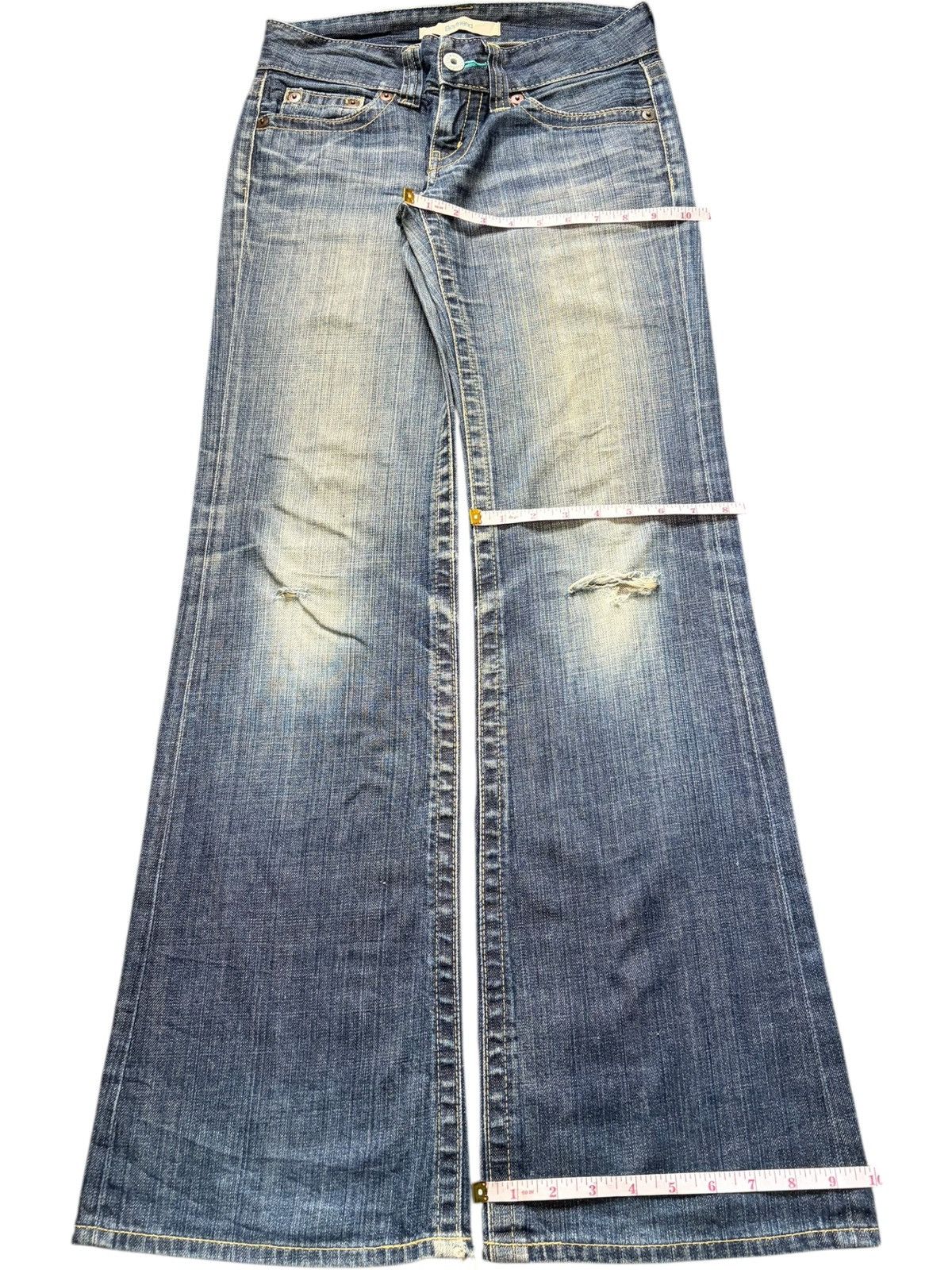 Uniqlo Vintage Japanese Uniqlo Distress Low Rise Flare Jeans Size 29" - 8 Thumbnail