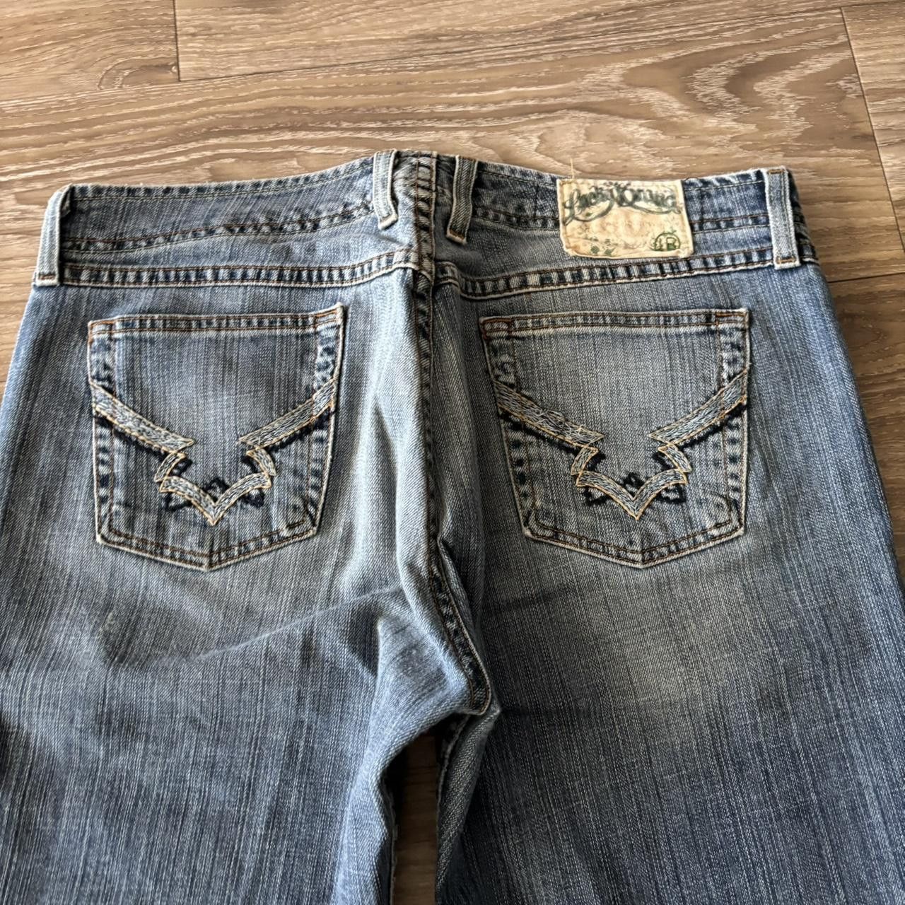 Japanese Brand Crazy Vintage Y2K/2000s Grunge Faded Dark Wash Bootcut Denim Jeans! 32x32 Size US 32 / EU 48 - 7 Thumbnail