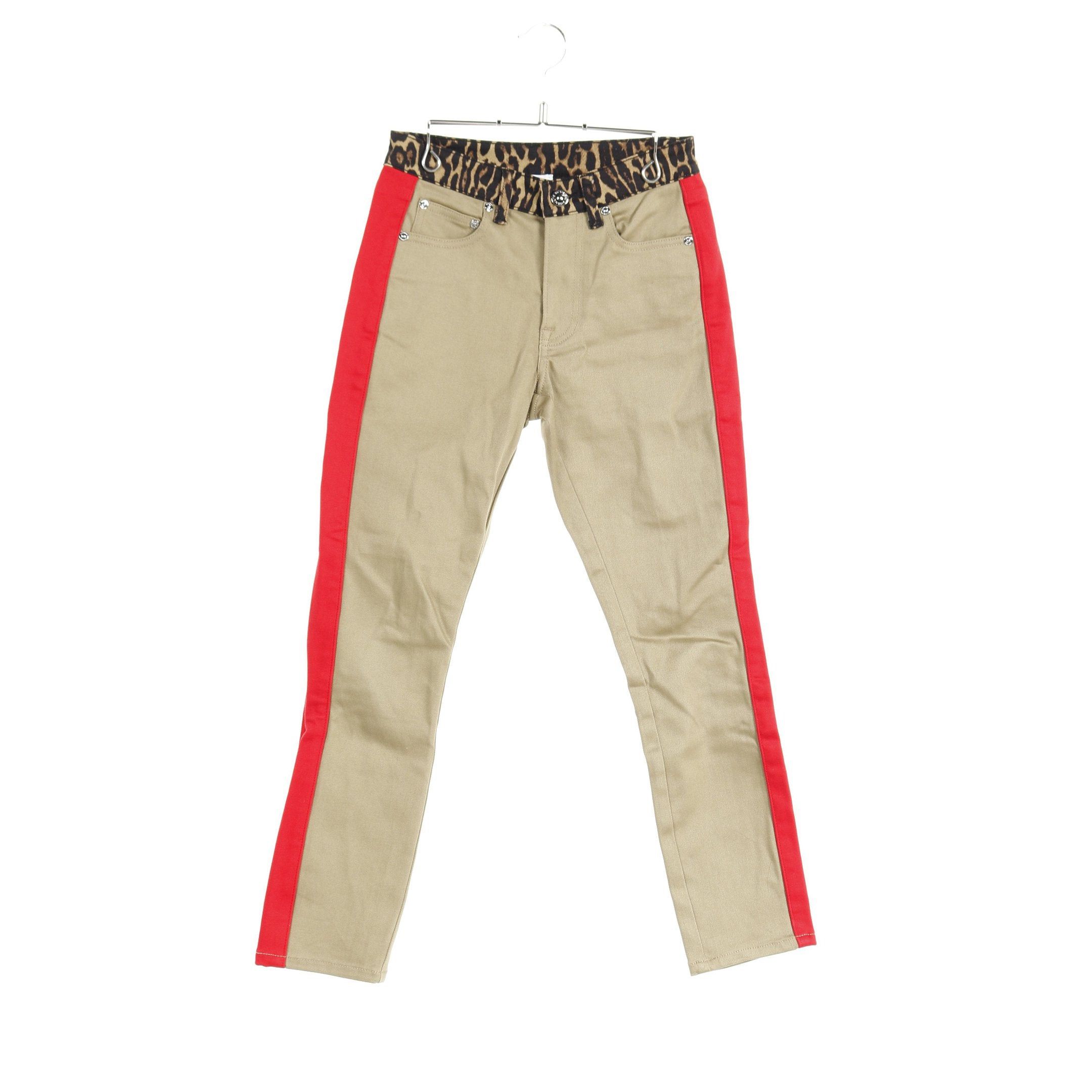 image of Burberry Skinny Pants Leopard Cotton Beige Red Multicolor, Women's