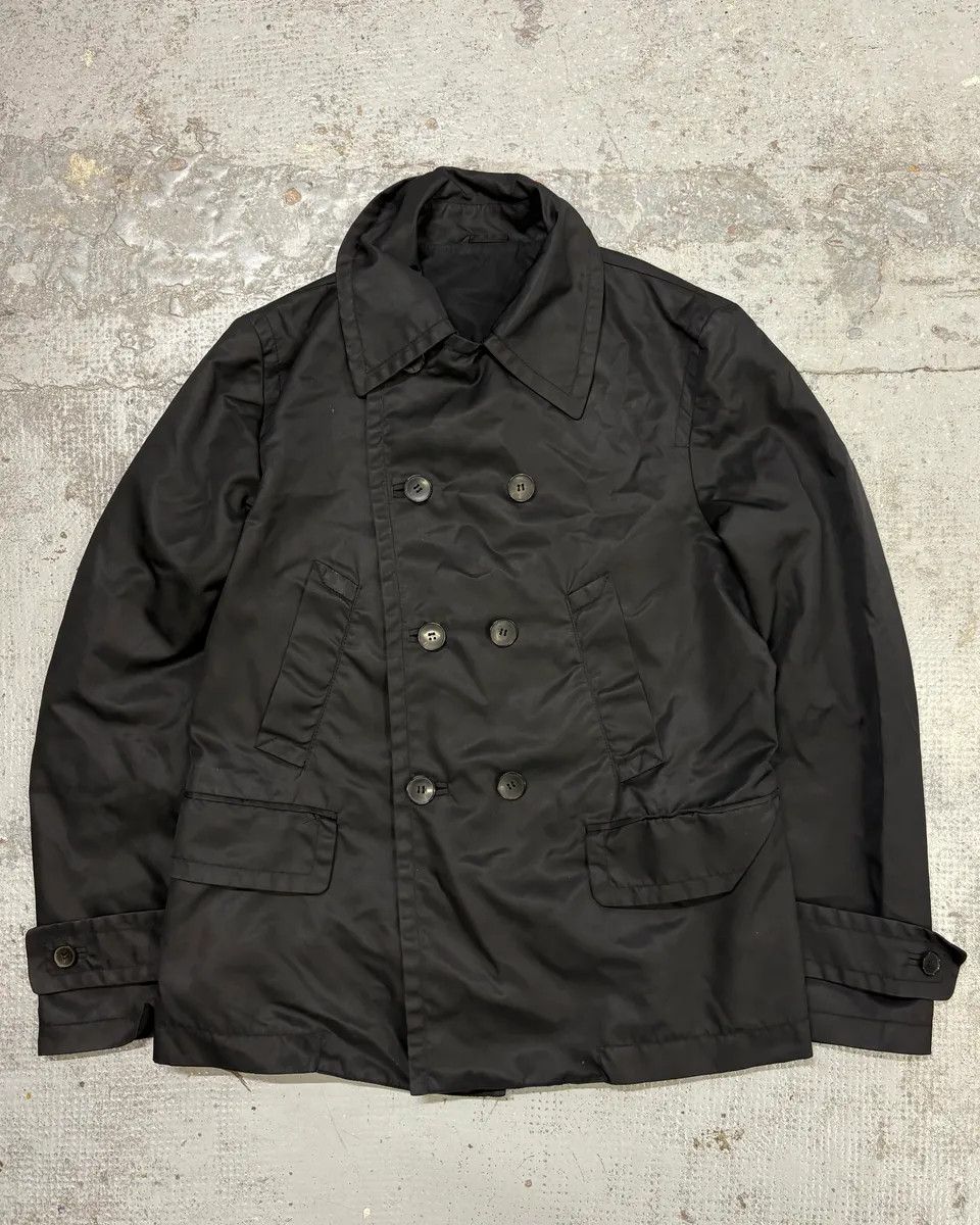Gucci 2000s Gucci Black Waxed Buttoned Peacoat Jacket Size US M / EU 48-50 / 2 - 1 Thumbnail