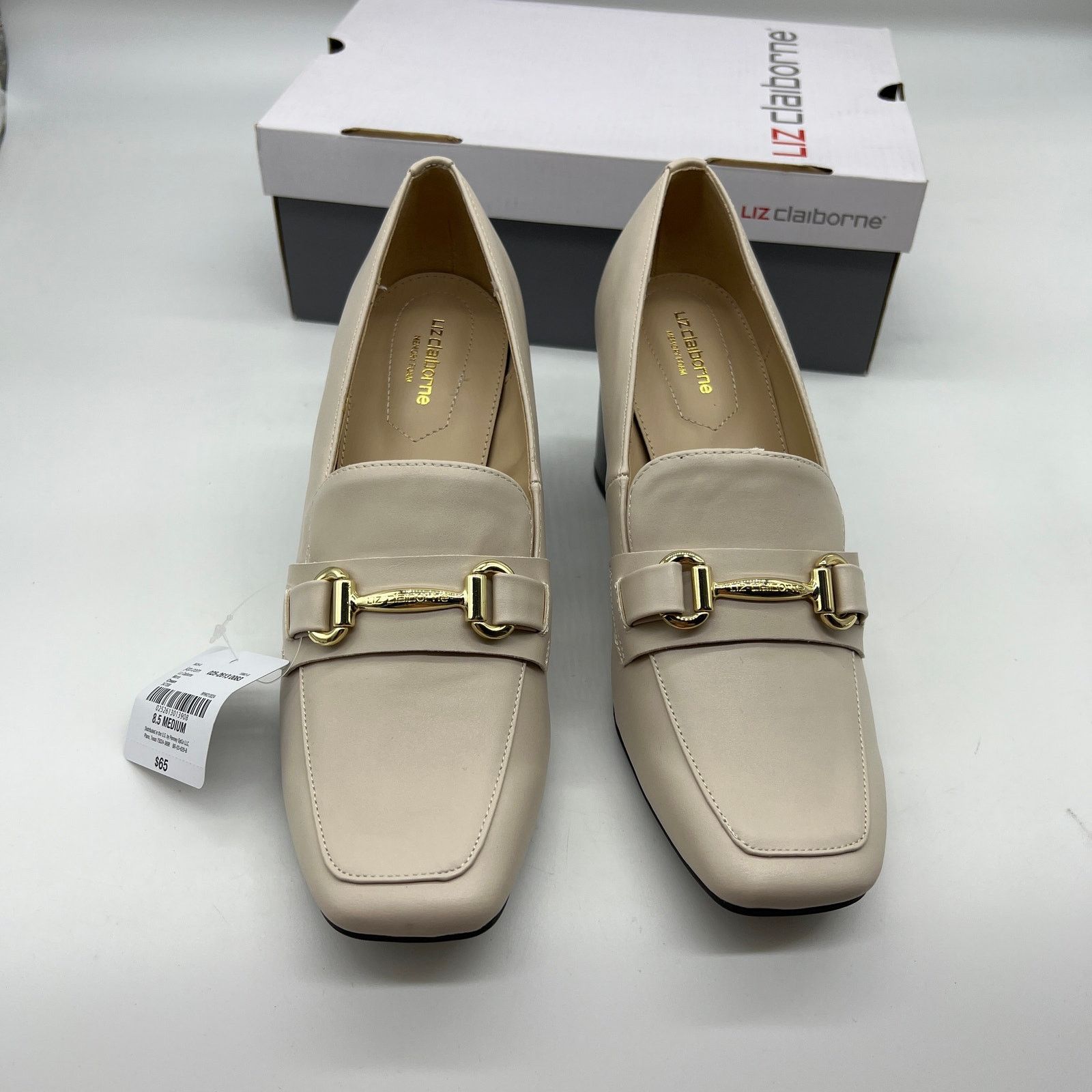 Other Liz Claiborne Morris Faux Leather Cream Heels Size 8.5M Size US 8.5 / IT 38.5 - 3 Thumbnail