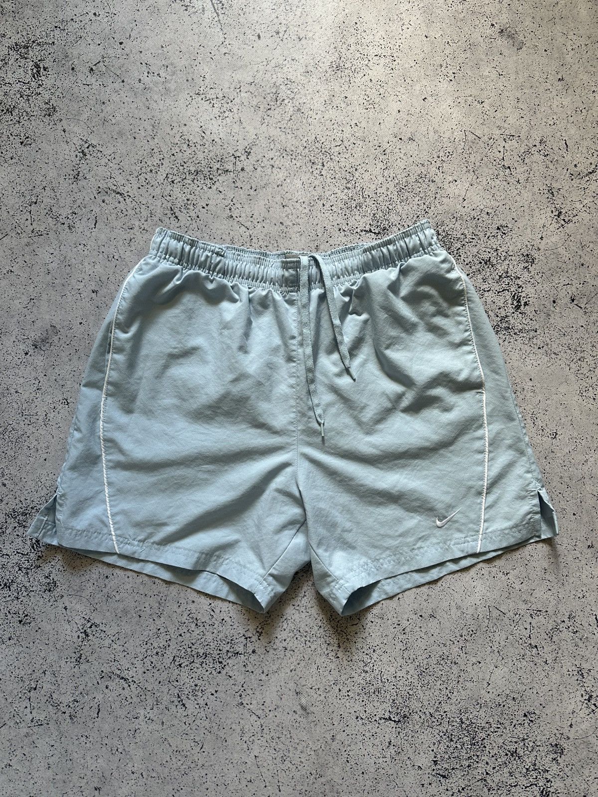 Vintage Vintage Nike Baby Blue Shorts Drill Mini Swoosh Nylon Y2K USA Size US 32 / EU 48 - 1 Thumbnail