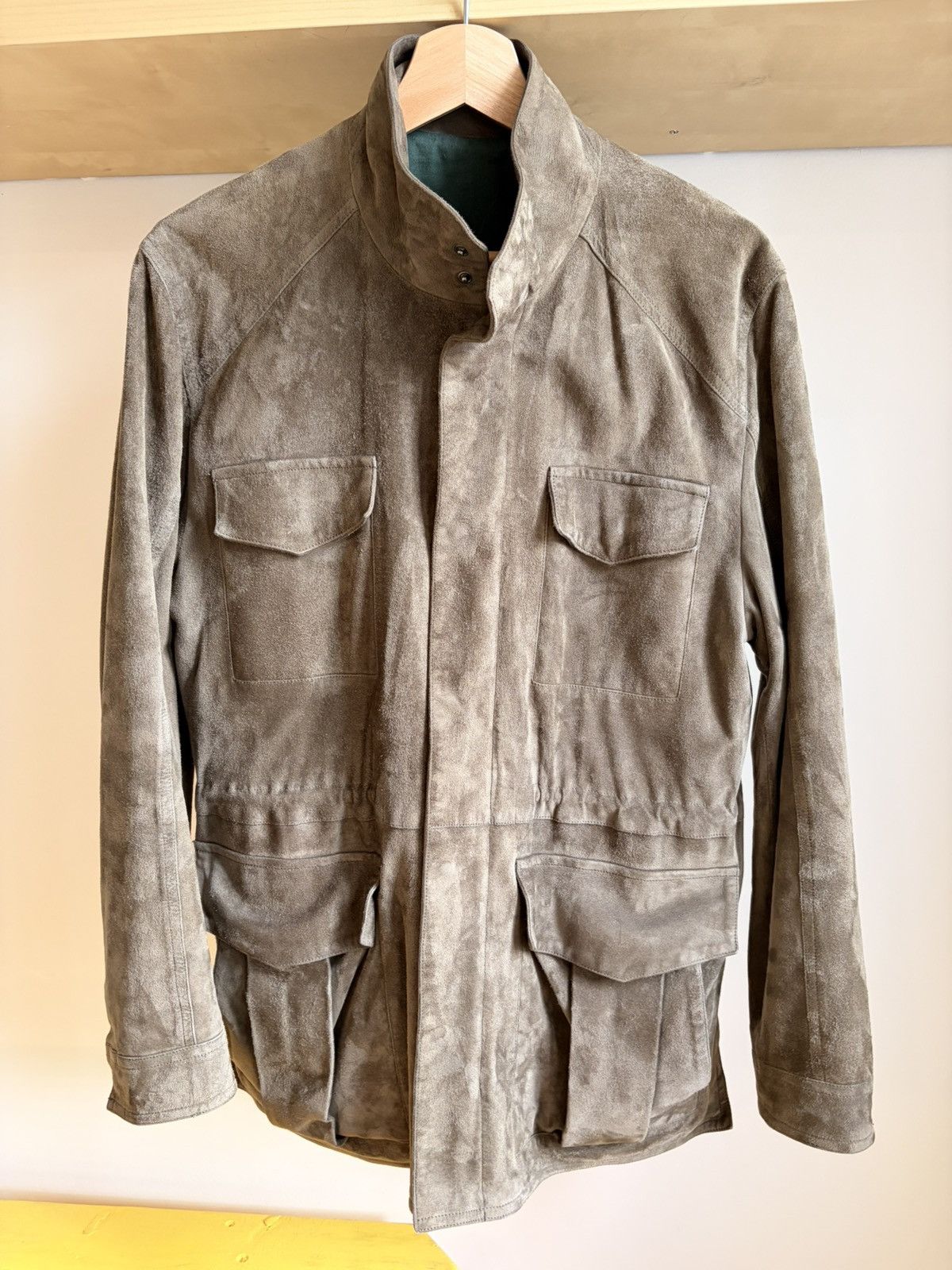 Stoffa Stoffa Field Jacket Dusty Green Lamb Suede 46S Size US S / EU 44-46 / 1 - 2 Thumbnail