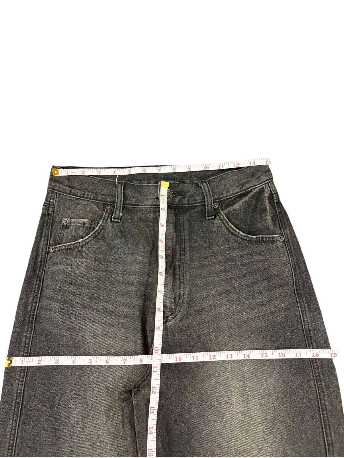 Vintage Japanese Faded Wash Distress Wide Leg Baggy Jeans
