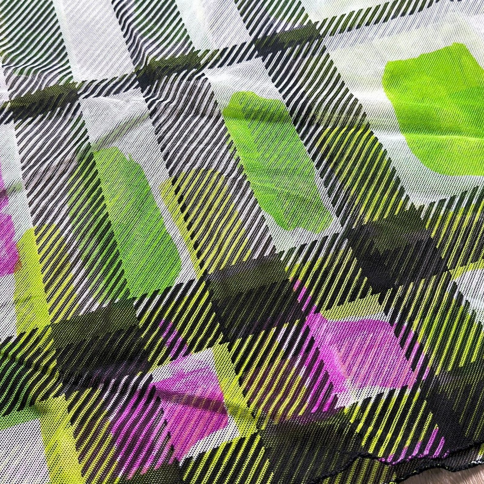 Burberry Burberry Green/Purple Artistic Design Handkerchief Scarf Size ONE SIZE - 3 Thumbnail