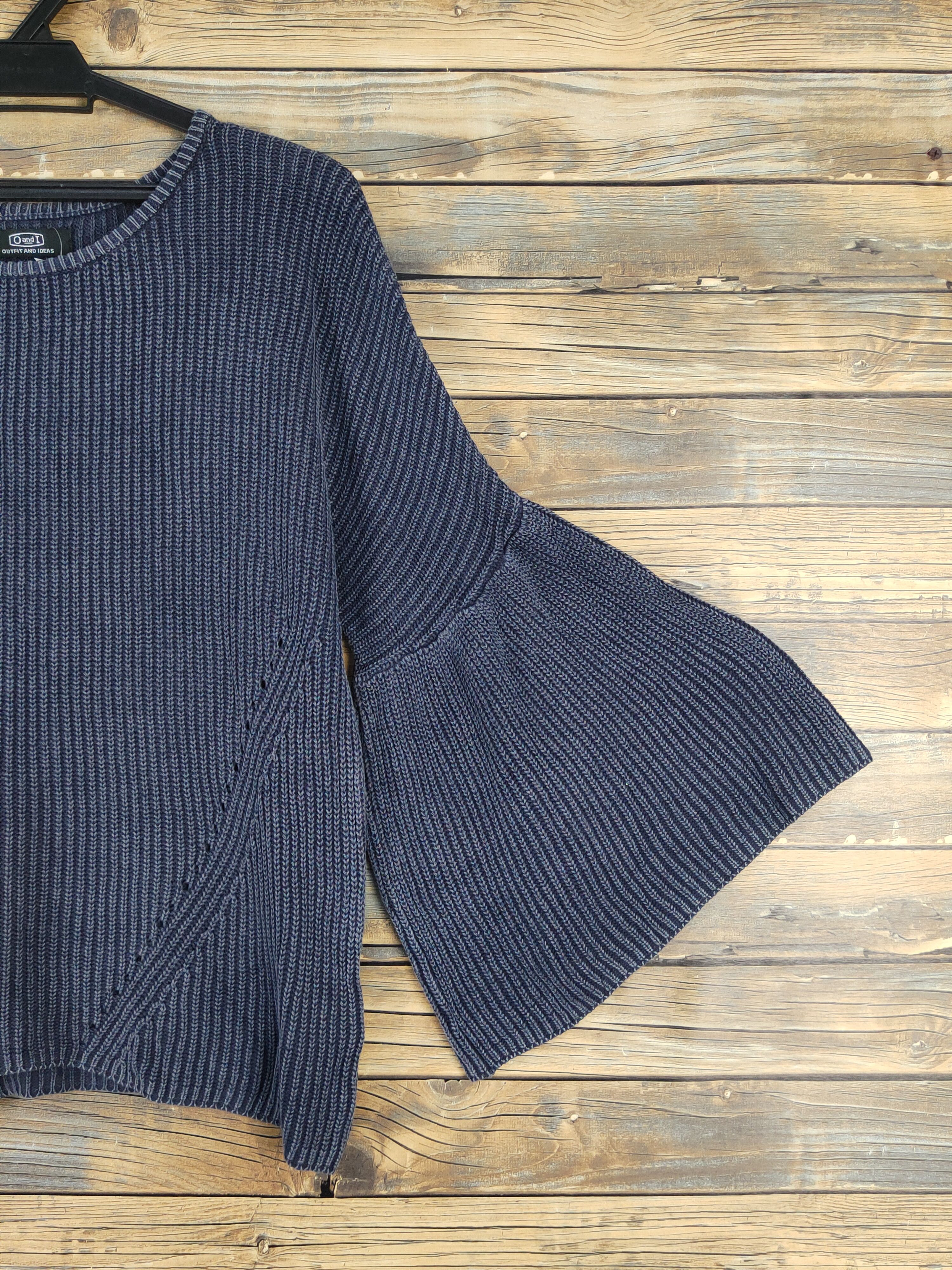 Homespun Knitwear × Japanese Brand × Vintage Outfit and Ideas Navy Faded Knitwear Blouses #W1559 Size M / US 6-8 / IT 42-44 - 5 Thumbnail