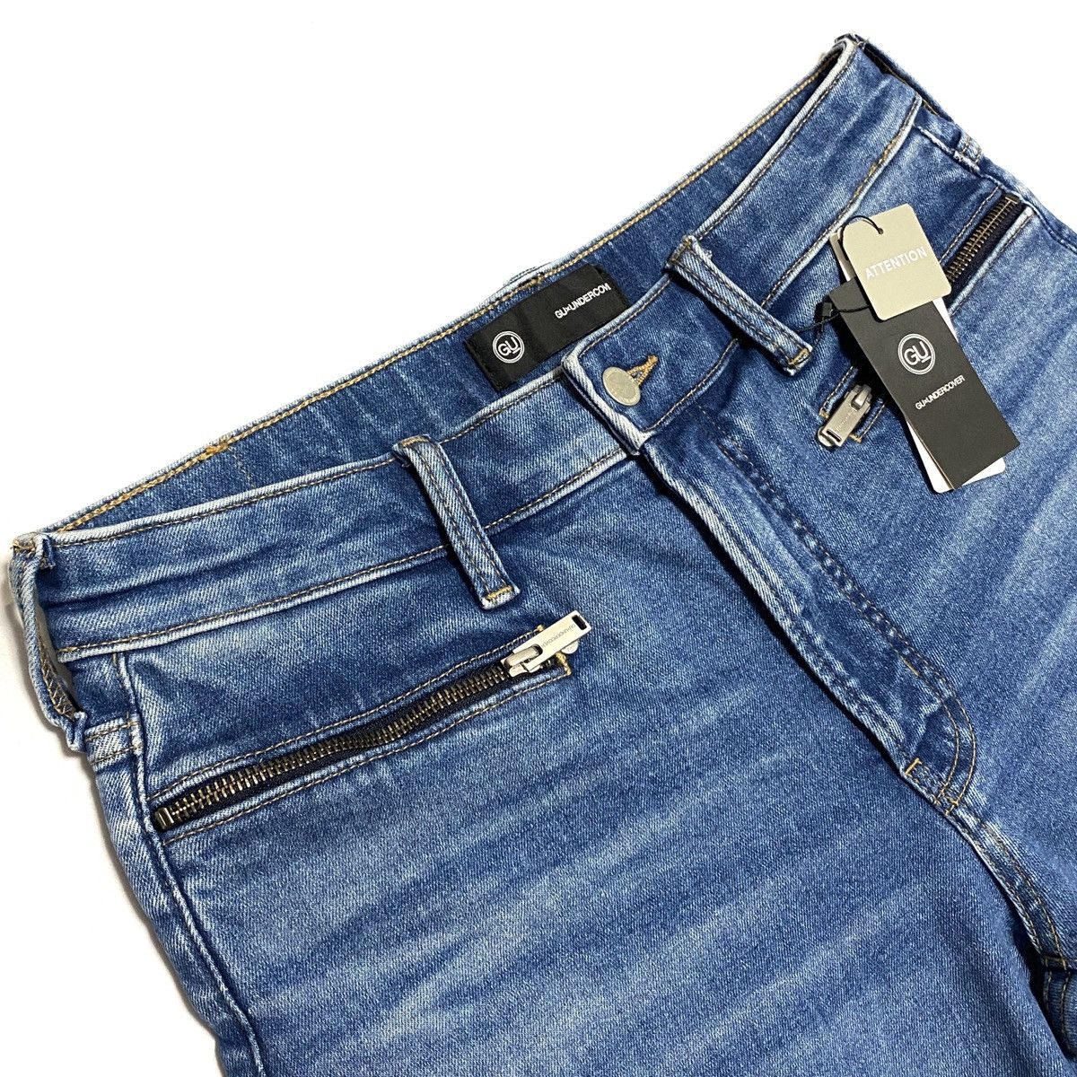 Japanese Brand × Jun Takahashi × Undercover Undercover × GU Slim Damage Jeans Blue Size L Size US 34 / EU 50 - 4 Thumbnail
