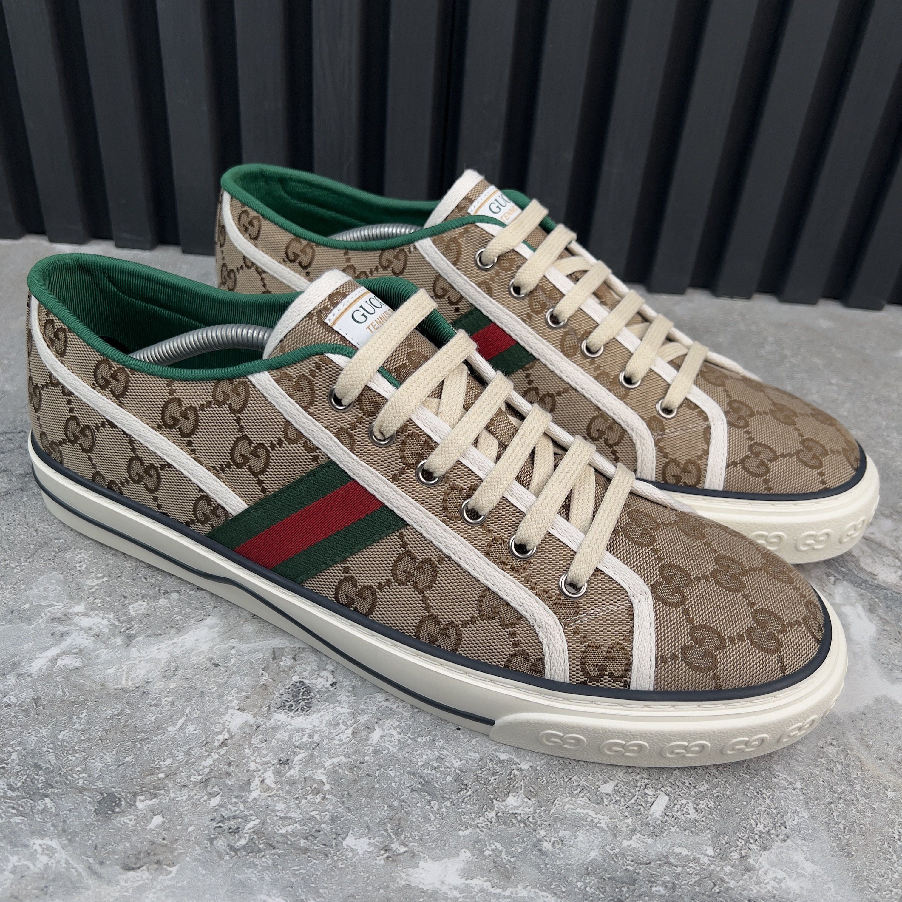Gucci Tennis 1977 GG Low Top Sneakers Monogram Beige Fabric Size US 12.5 / EU 45-46 - 6 Thumbnail