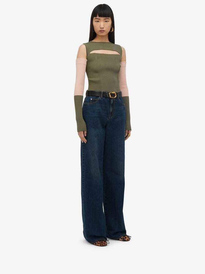 Alexander McQueen o1w1db10925 Armadillo Ballet Flat in Black/Leopard Size US 8 / IT 38 - 4 Thumbnail