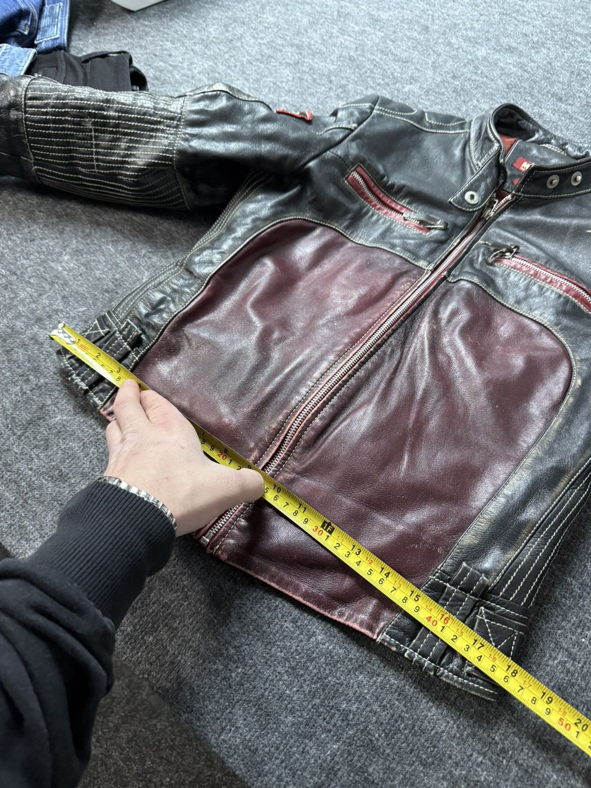 Mustang 00s Mustang Faded Leather Biker Jacket Vintage Racing Moto Size M / US 6-8 / IT 42-44 - 21 Thumbnail