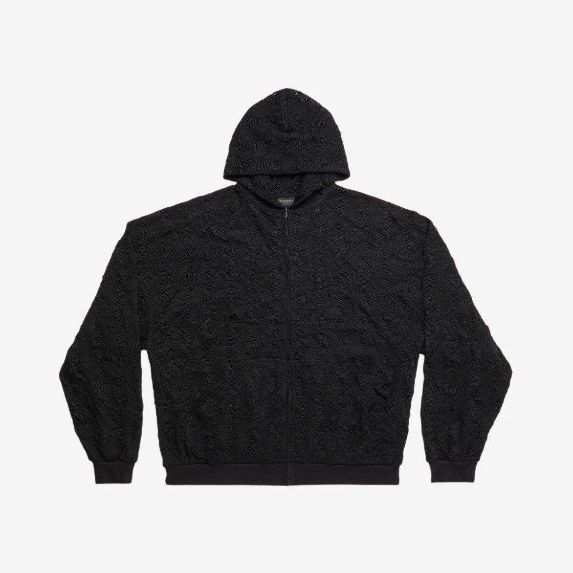 Balenciaga o1mt1gz0125 Mesh Zip-Up Hoodie Oversized in Black Size S / US 4 / IT 40 - 1 Thumbnail