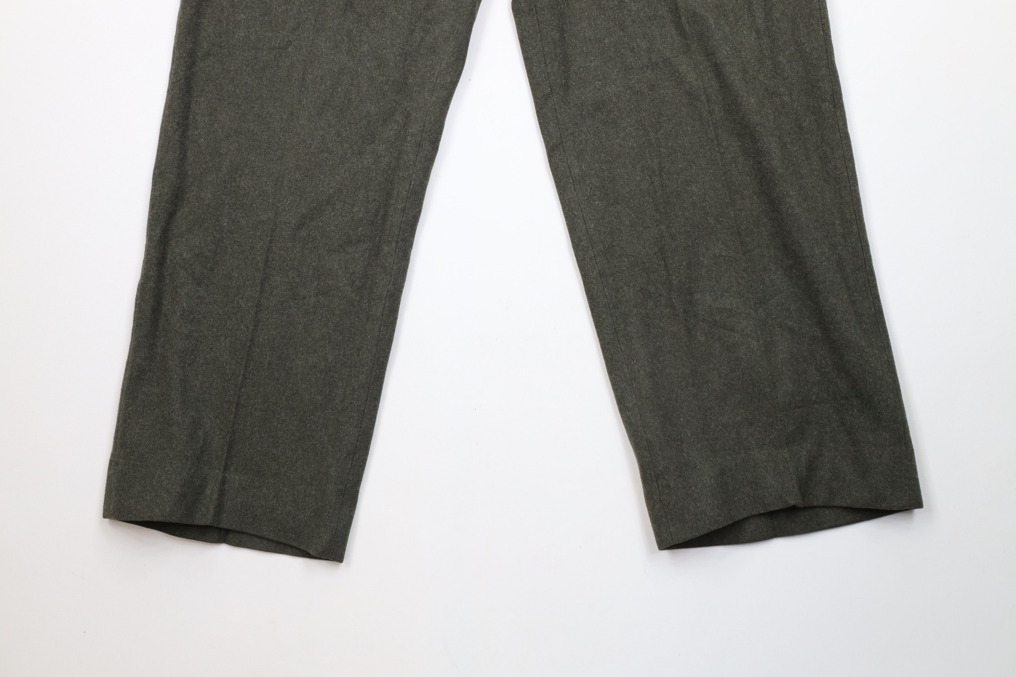 Vintage Vintage 50s Military Wool Wide Leg Pants Trousers Green USA Size US 30 / EU 46 - 4 Thumbnail