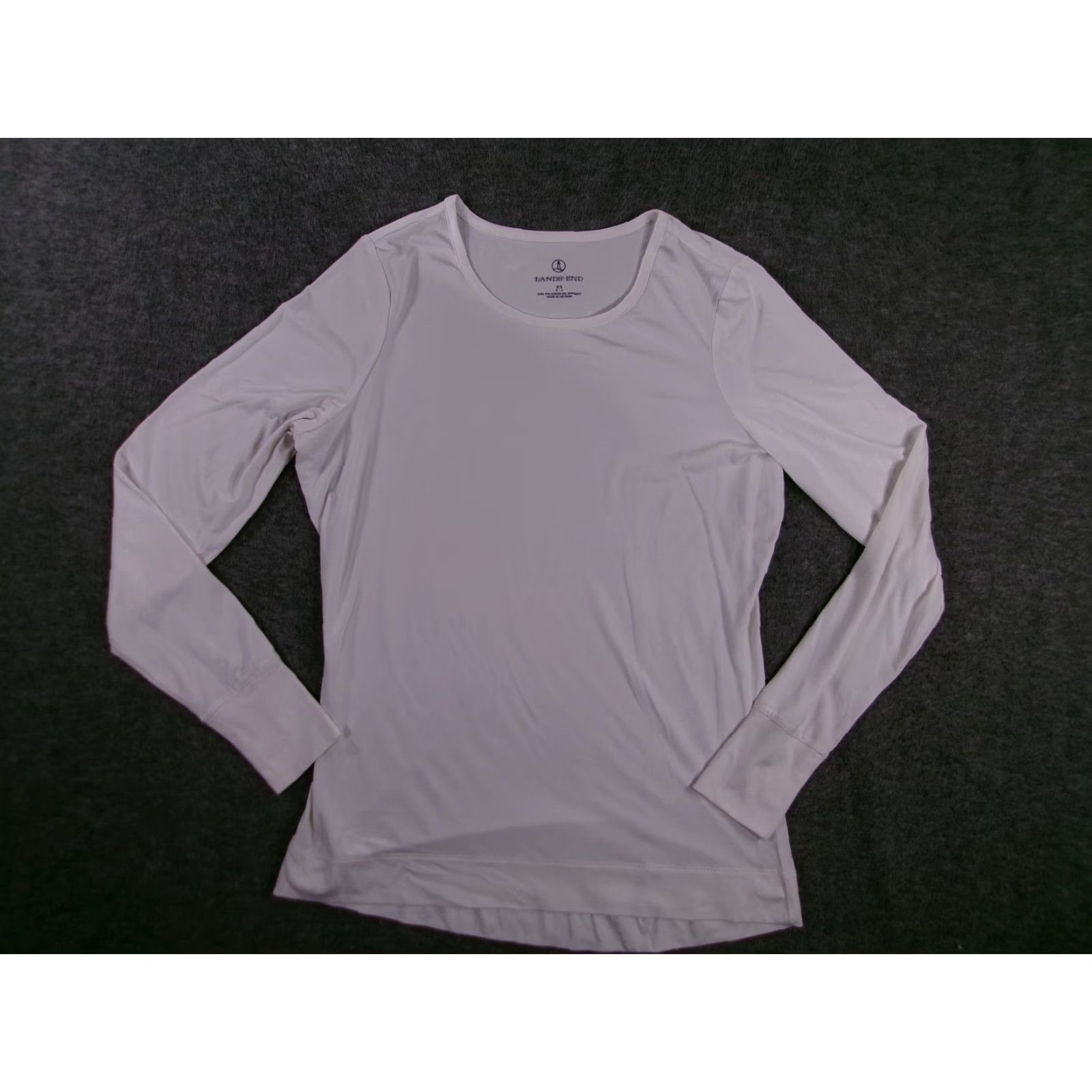 Lands' End Lands End Top Women XS White Stretch Performance Base Layer Long Sleeve Scoop Neck T-Shirt Size XS / US 0-2 / IT 36-38 - 2 Thumbnail